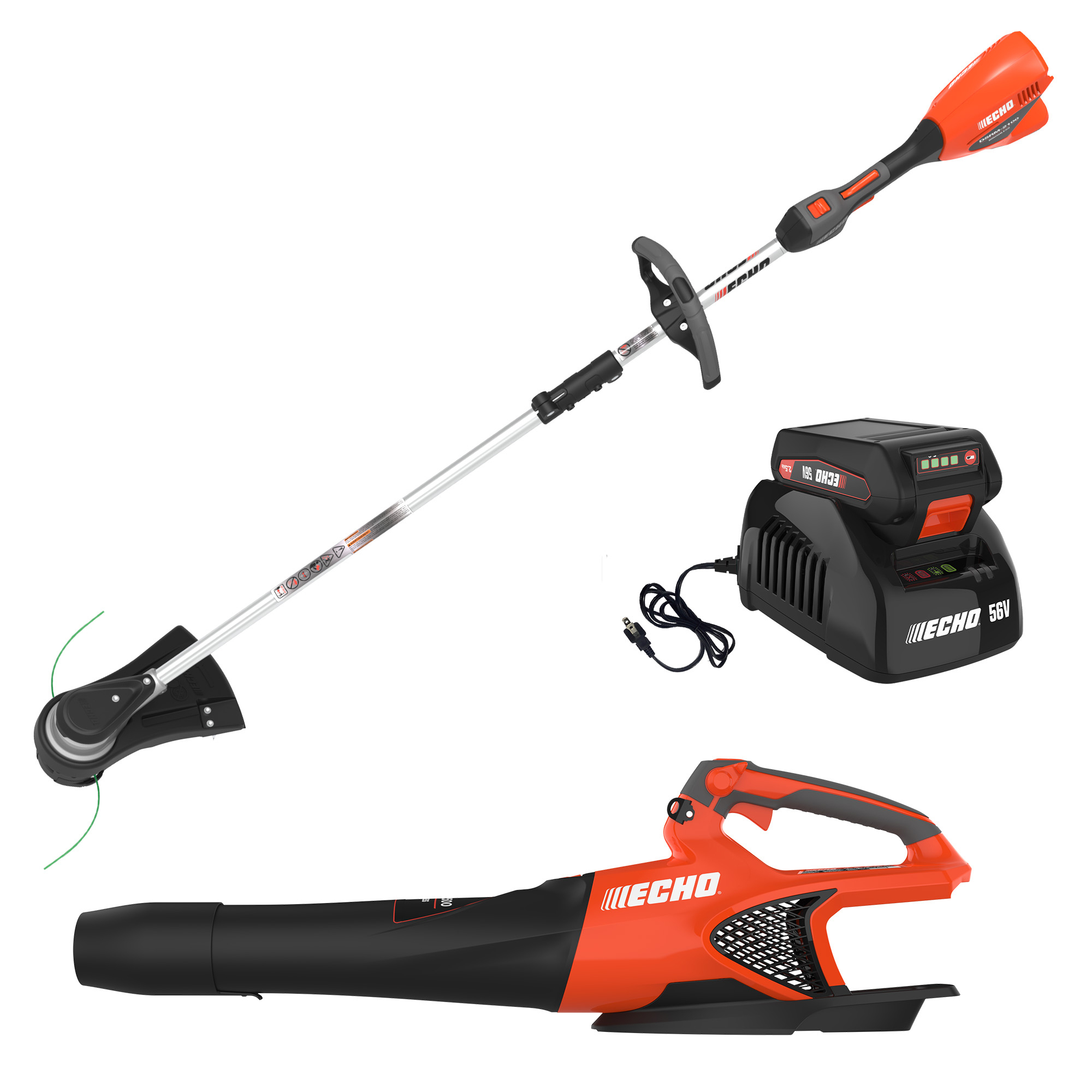 ECHO 56V Battery System, Battery-Powered Combo Kit With A String Trimmer and Blower, Includes 2.5Ah Battery and Standard Charger, Model# DCP-BVRVS1B