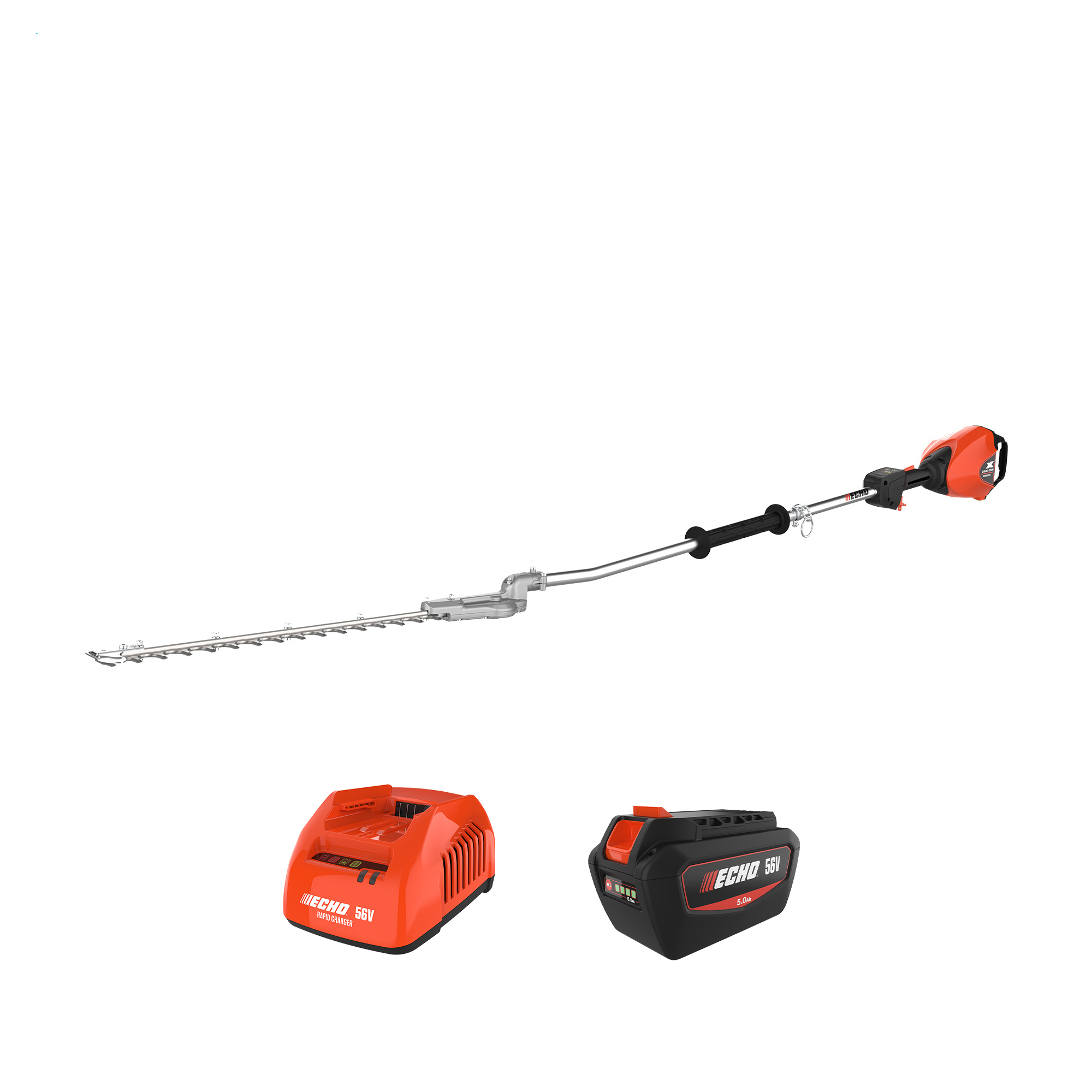 ECHO X Sereis, 56V Battery System, Battery-Powered Double-Sided Shafted Hedge Trimmer, Volts 56, Blade Length 21 in, Includes 5.0Ah Battery and Rapid Charger, Model# DSHC-2600R2