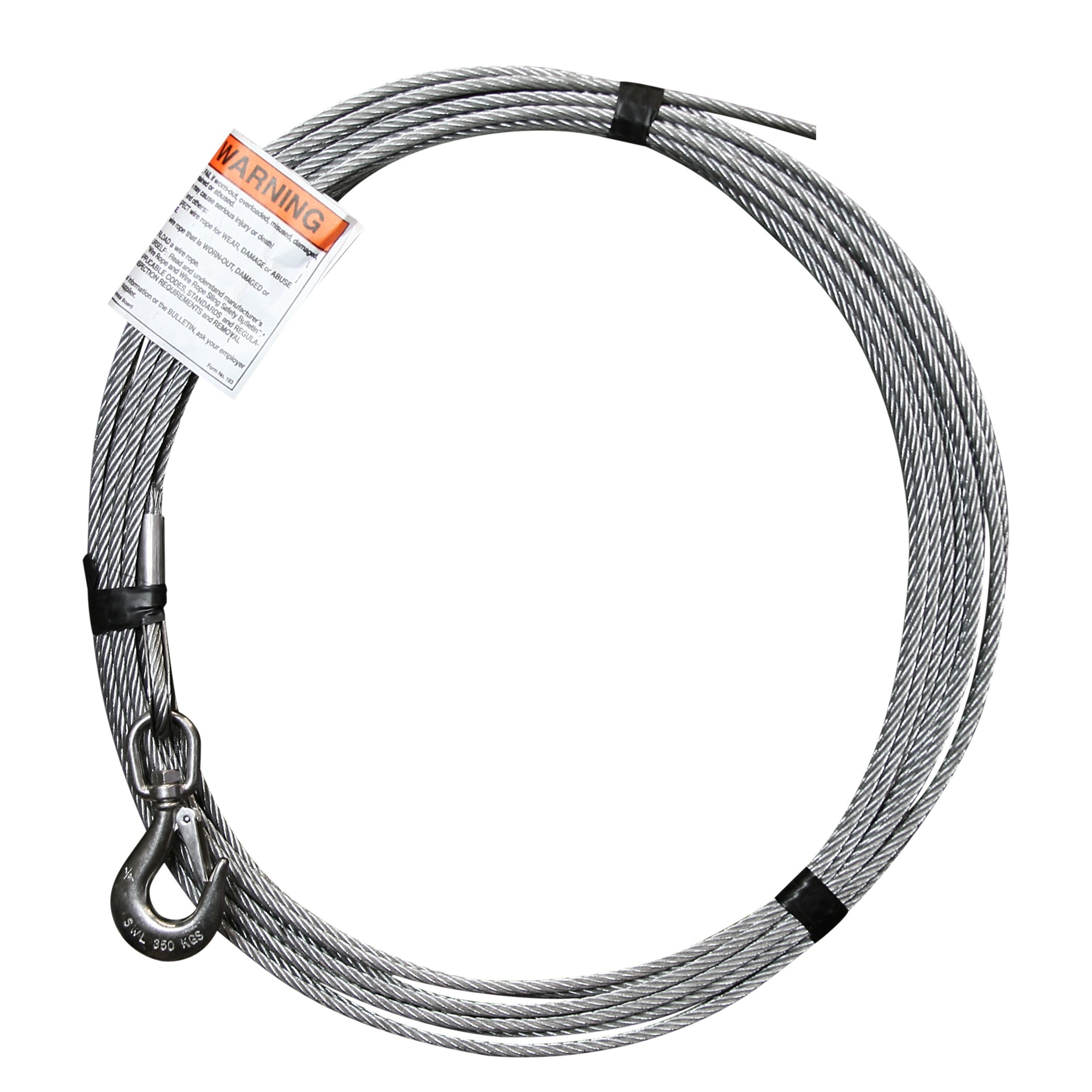 OZ Lifting Products, 1/4in. x 10ft. lift - Galvanized cable assembly, Length 10 ft, Pieces (qty.) 1 Model# OZGAL.25-10