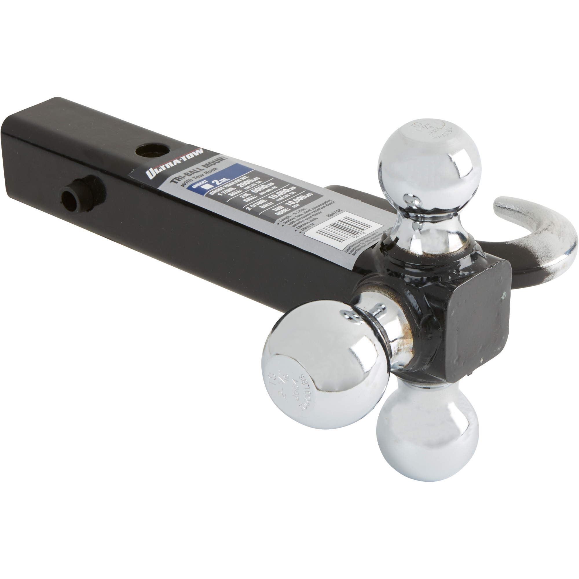 UltraTow TriBall Mount with Hook, Class IV, 10,000Lb. Tow Weight