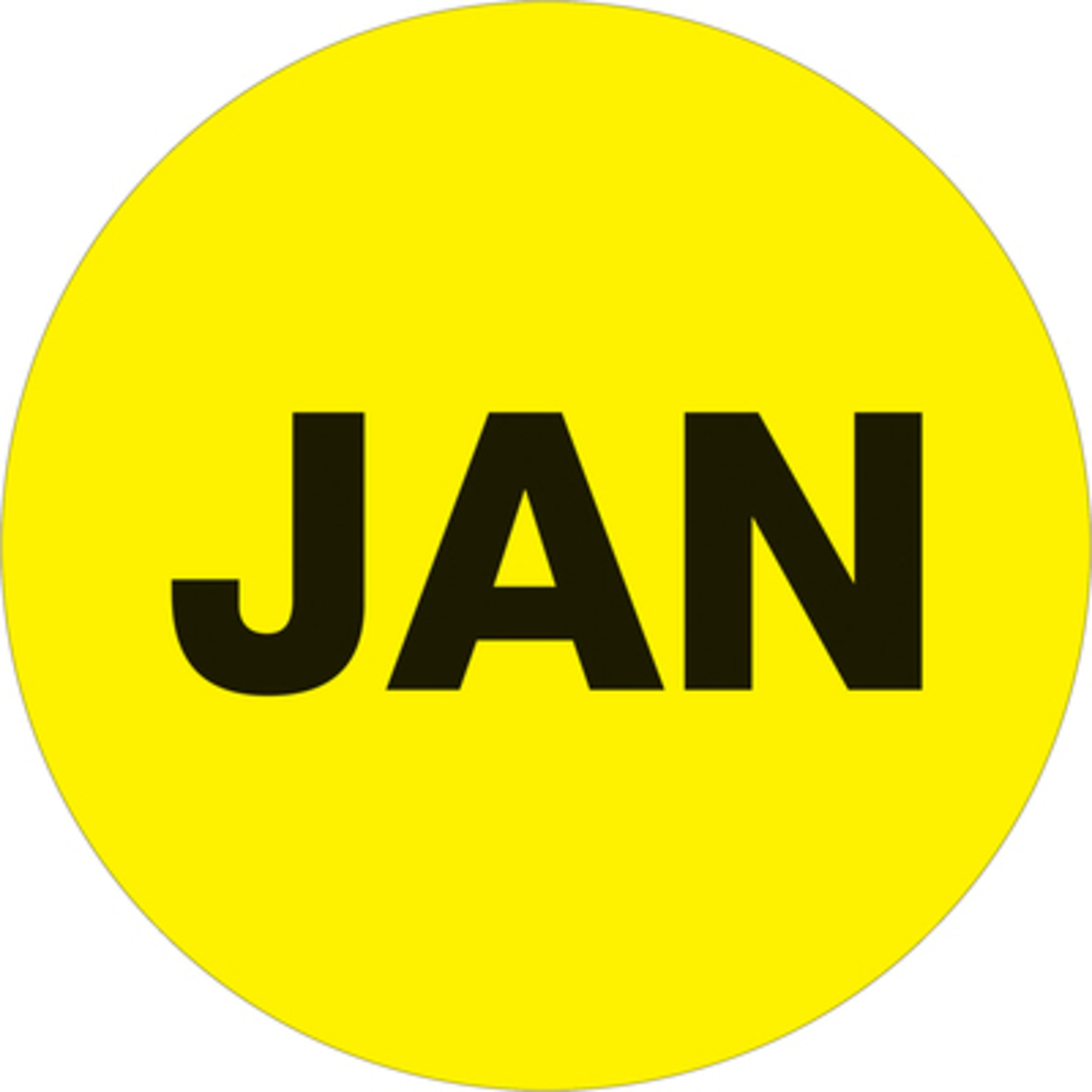 2in. Circl - "JAN" (Fluo Yello M Y 500/CS, Model# DL6735