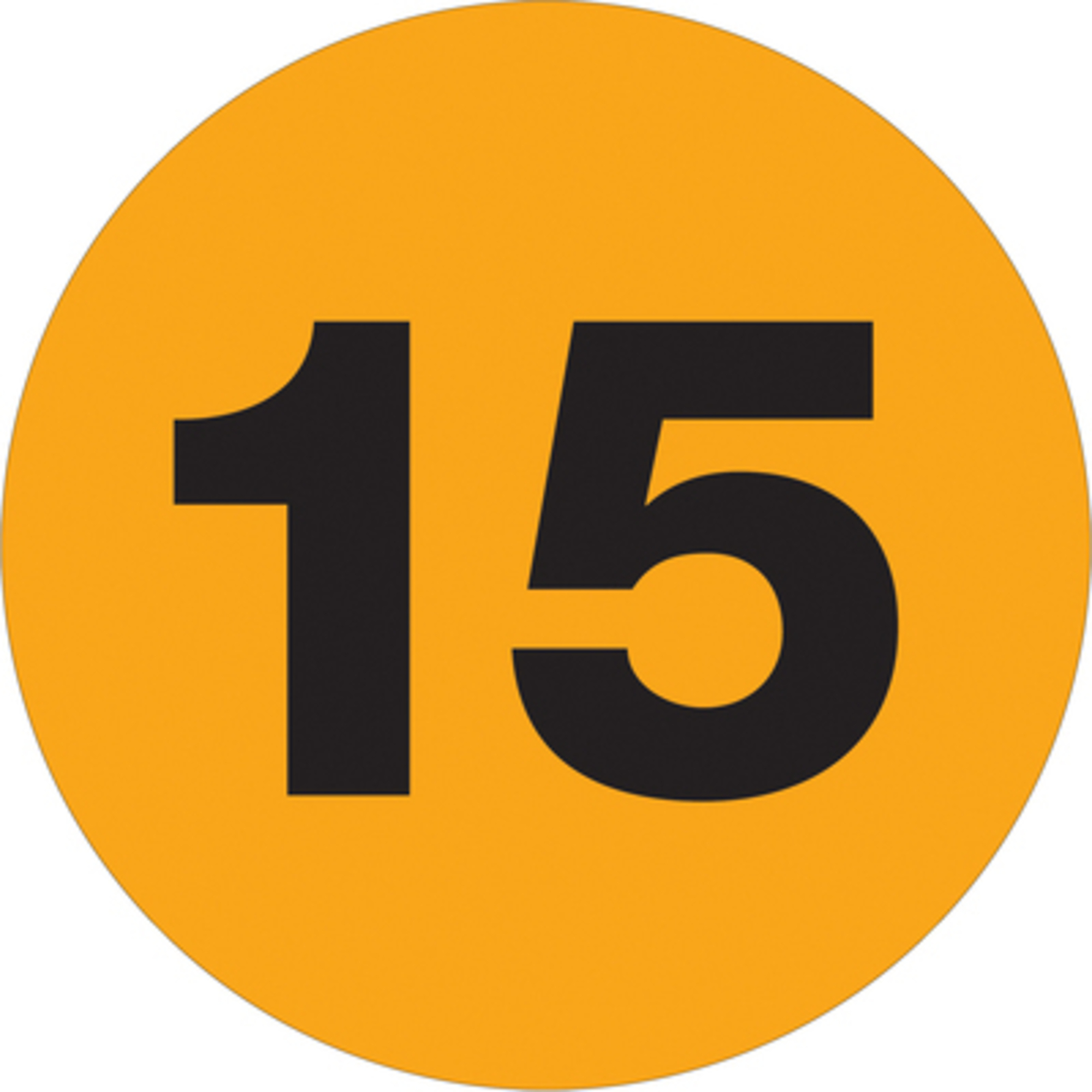 1in. Circl - \"15in. (Fluo Orang Numbe Label 500/CS, Model# DL6767 ...