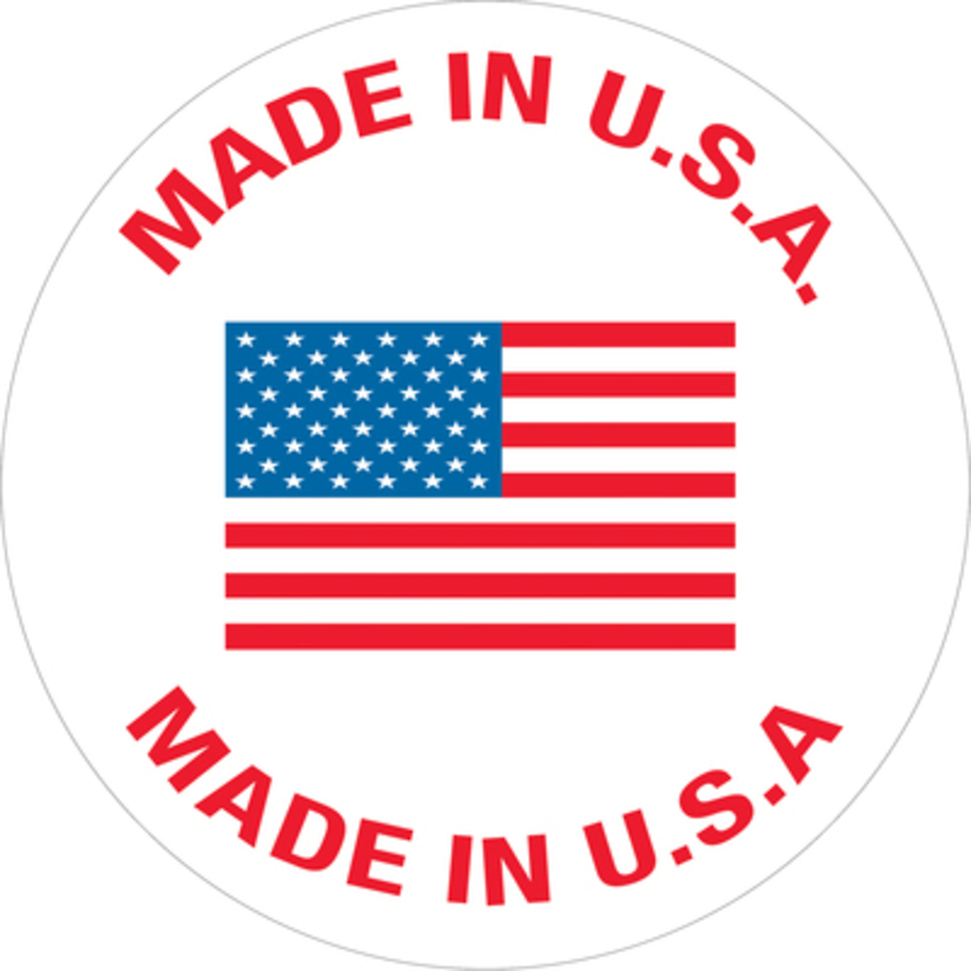 Stock Packaging Made in USA Labels — 1in. Diameter, 500 Pcs, Model# USA301