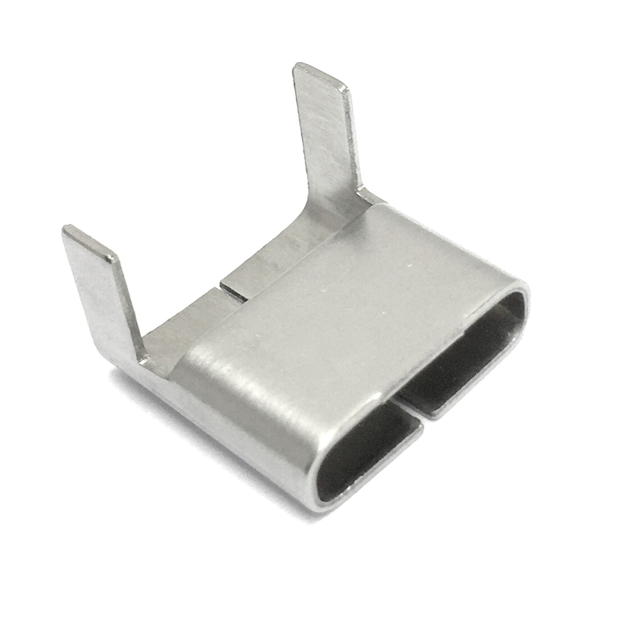 Fechometal Clip-Style Buckle - 3/8in. x 0.040in., 304 Stainless Steel, Box of 100, Model# FLS4395306NFMT