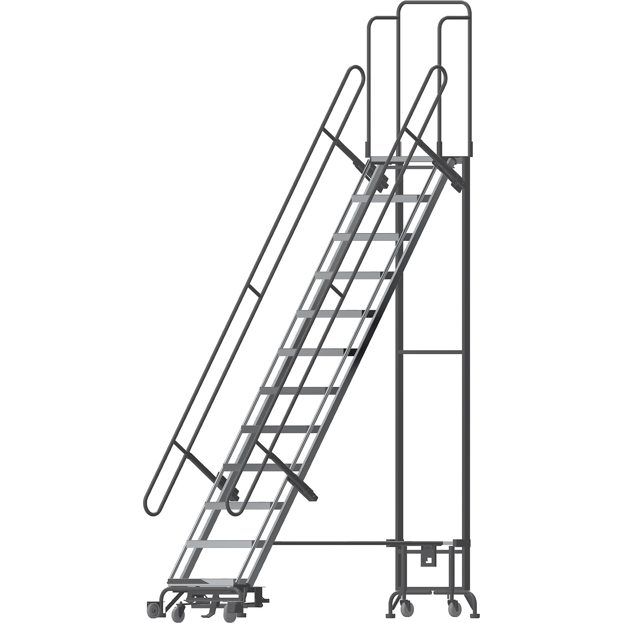 Ballymore, Folding 12 Step-Hybrid Ladder + HY Docking Station, Overall Height 162 in, Steps 12 Material Carbon Steel, Model# HY-LA-123212P-FD