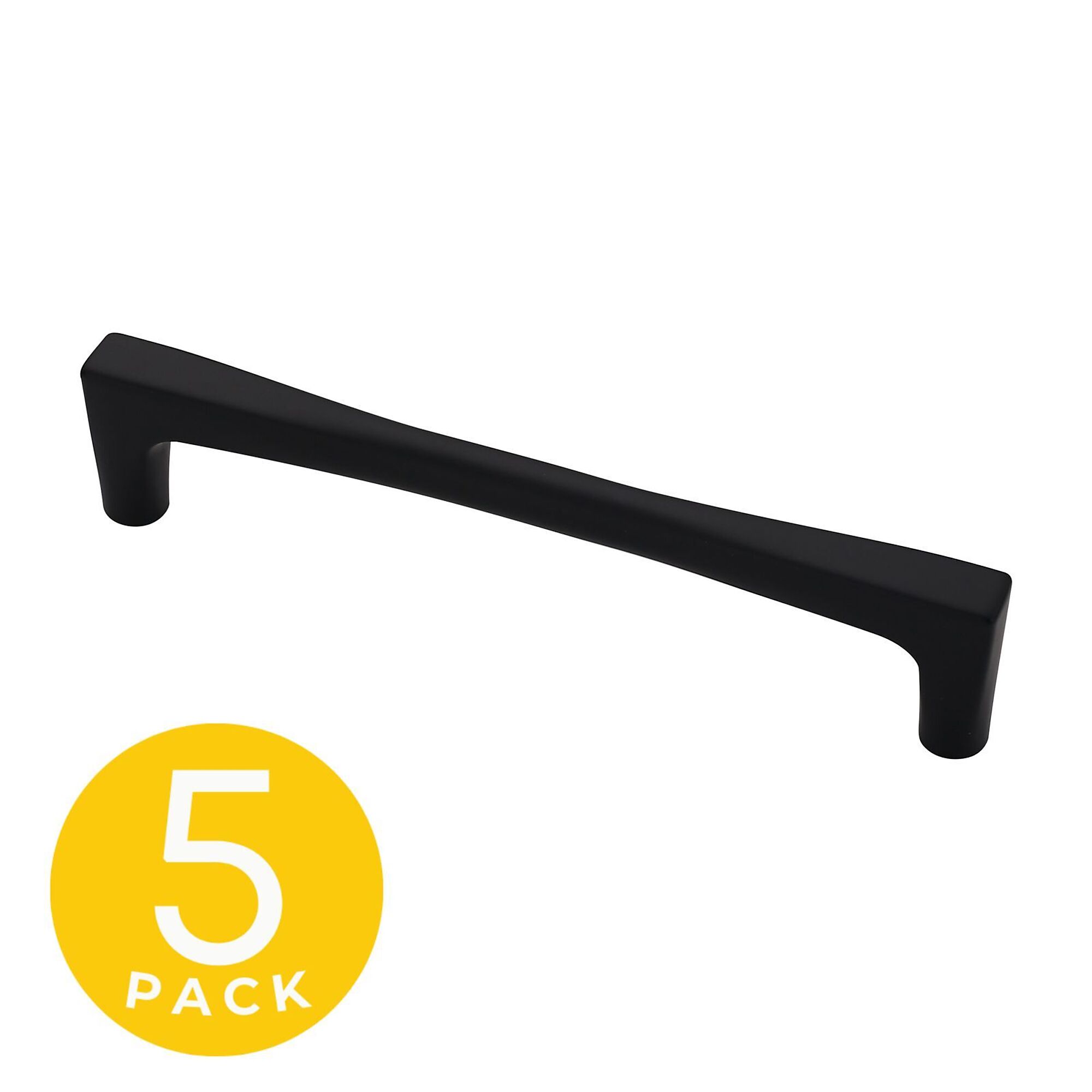 Sapphire Comet Series Modern Cabinet Handle/Pull — 5in. Center-to-Center, Black, 5 Pack, Model# SP-2075-128-BK