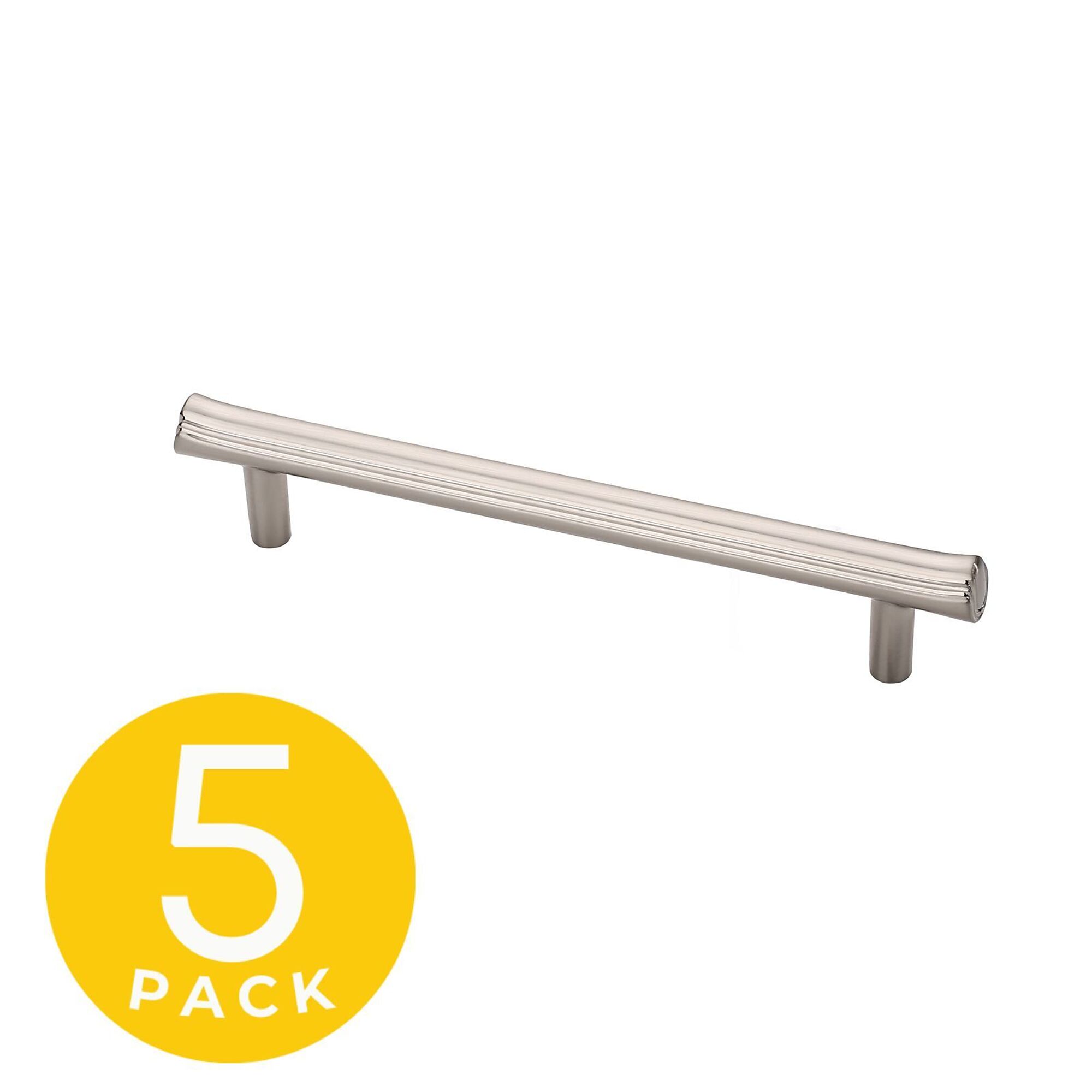 Sapphire, Eclipse Series 5 in. (128 mm) Center-to-Center Modern Satin Nickel Cabinet Handle/Pull (5 Pack), #SP-2214-128-SN-5