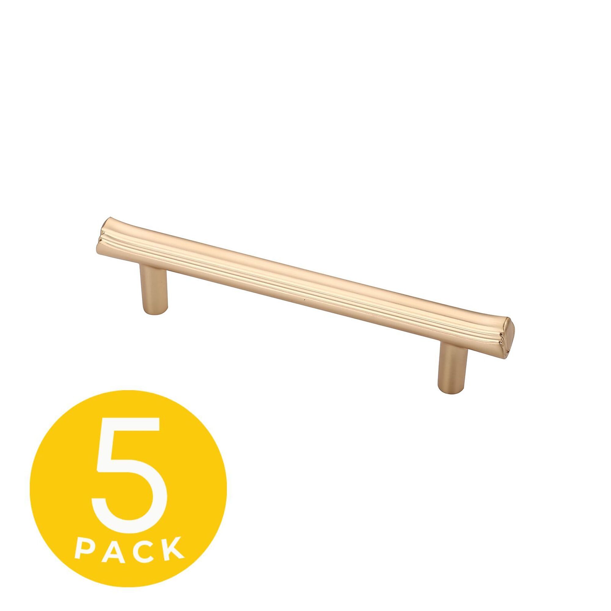 Sapphire, Eclipse Series 3-3/4 in. (96 mm) Center-to-Center Modern Gold Cabinet Handle/Pull (5 Pack), #SP-2214-96-BRA-5