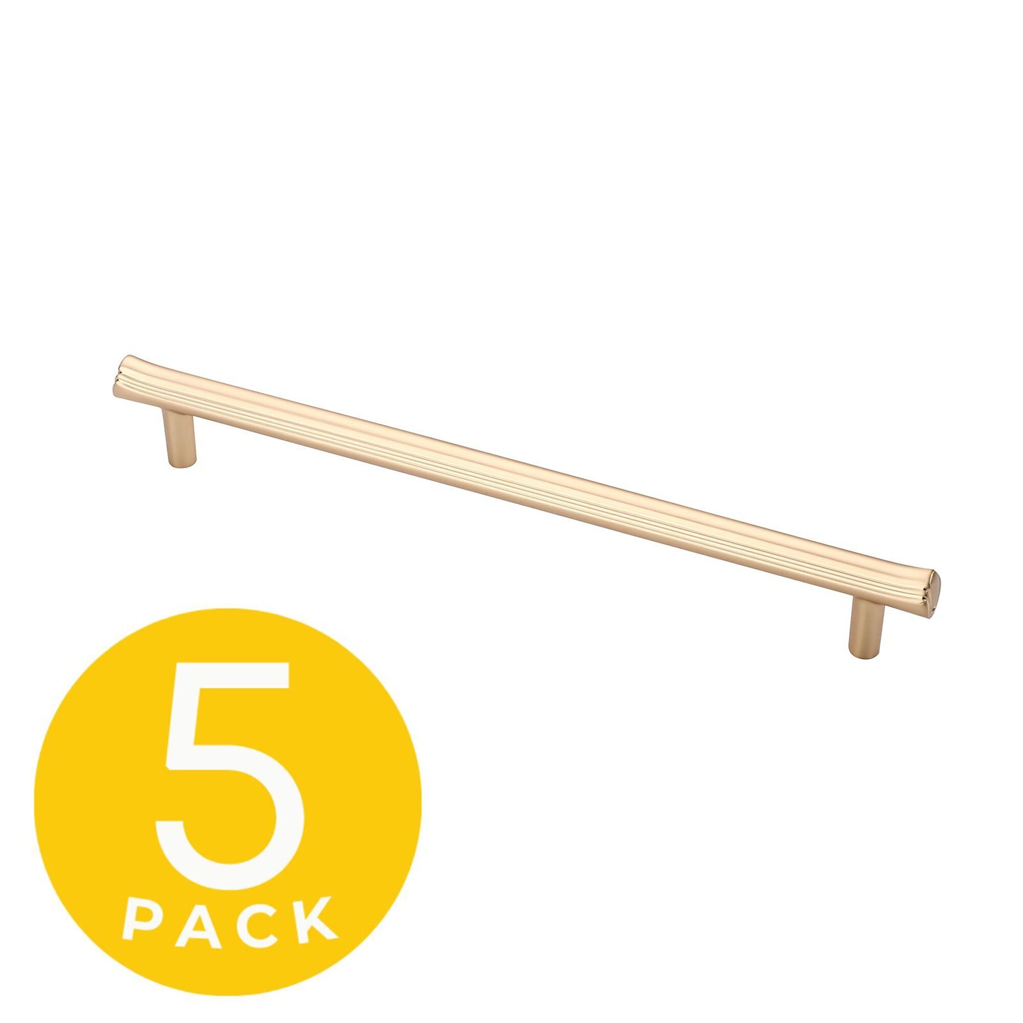 Sapphire, Eclipse Series 7-1/2 in. (192 mm) Center-to-Center Modern Gold Cabinet Handle/Pull (5 Pack), #SP-2214-192-BRA-5