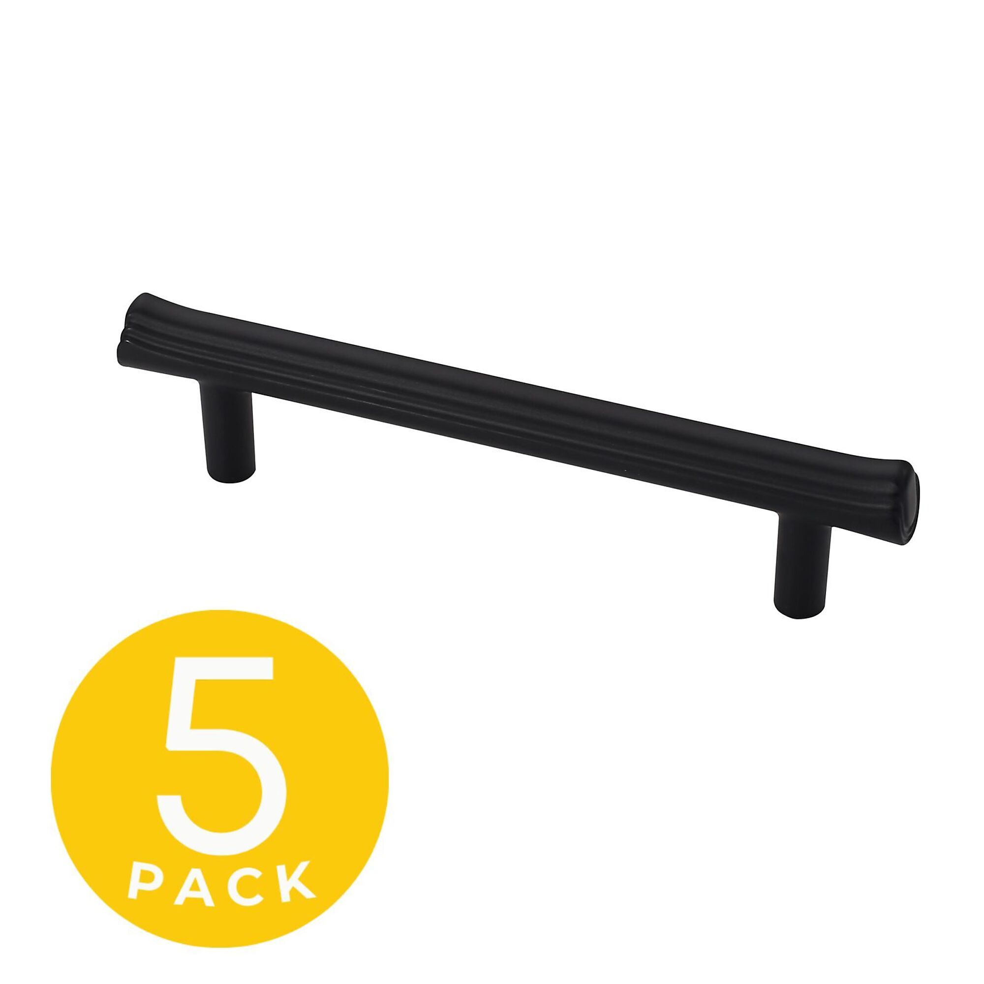 Sapphire, Eclipse Series 3-3/4 in. (96 mm) Center-to-Center Modern Black Cabinet Handle/Pull (5 Pack), #SP-2214-96-BK-5