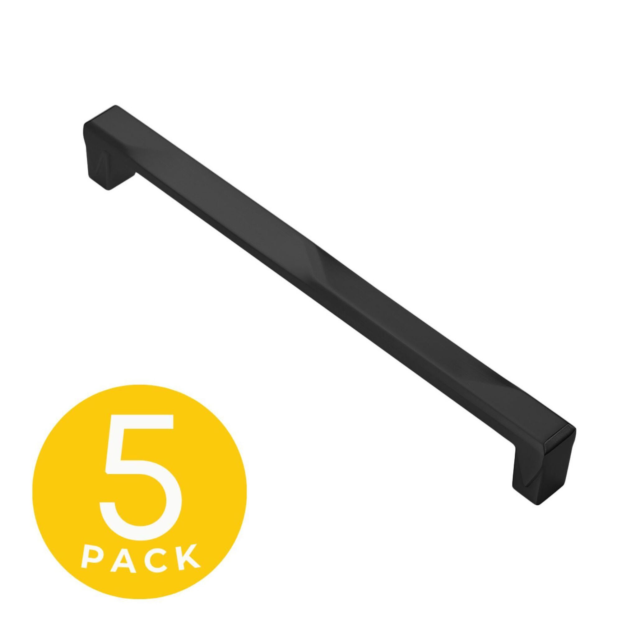 Sapphire, Geiger Series 7-1/2 in. (192 mm) Center-to-Center Modern Black Cabinet Handle/Pull (5 Pack), #SP-3771-192-BK-5