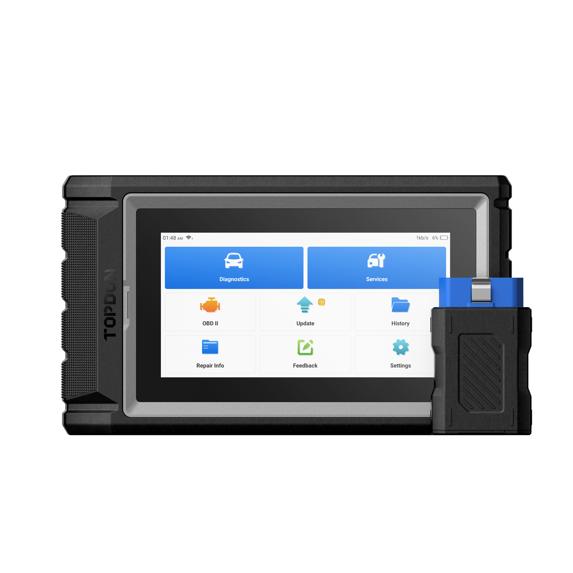 TOPDON Bluetooth Scan Tool with Service Functions - 6in. LCD, CAN-FD, FCA Gateway, 64GB Storage, Model# TD52110459
