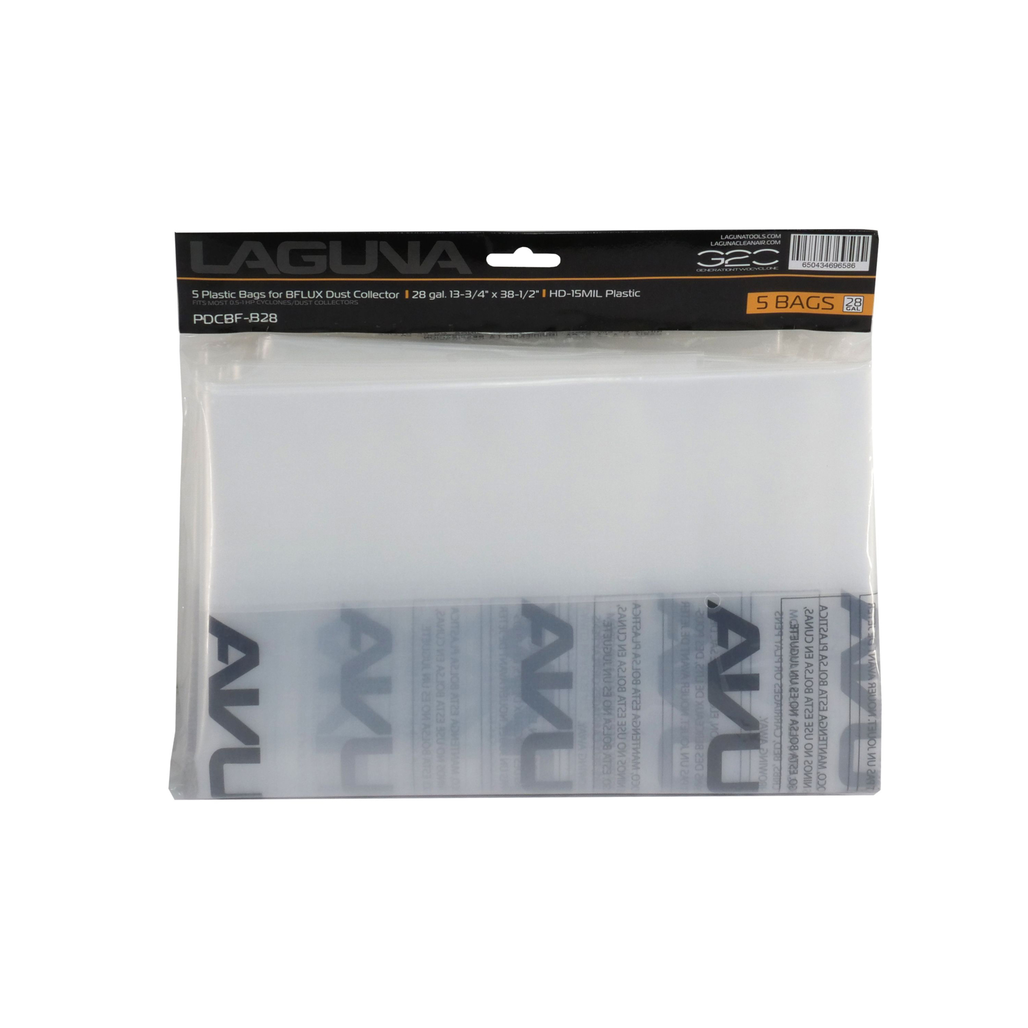 Laguna Plastic Bags - 28 Gal., 5-Pack, Model# B|FLUX:I