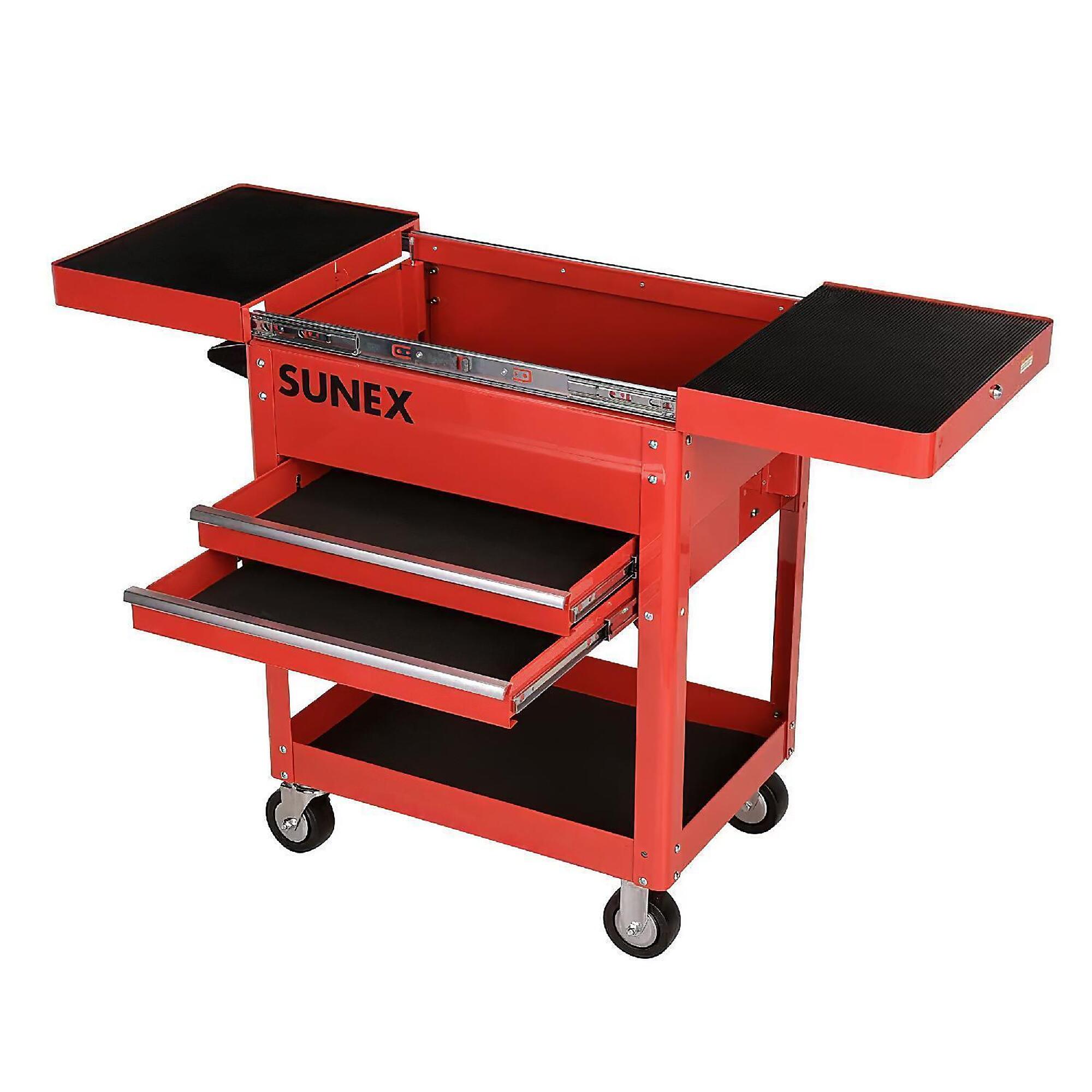 Sunex Tools Compact Slide Top Utility Cart — 33.5in. Width, 39.25in. Height, Red, Model# 8035R