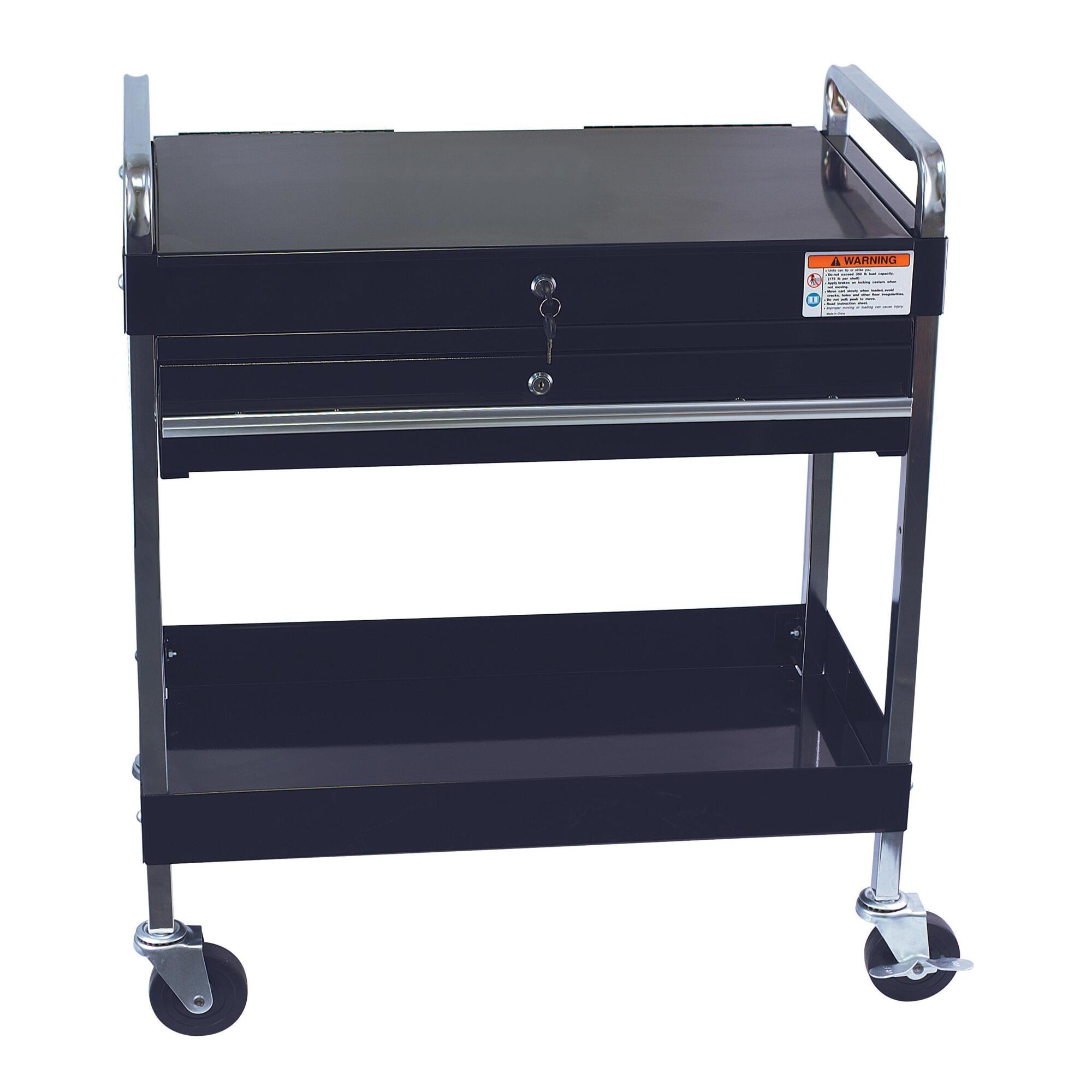 Sunex Tools Service Cart — 30.25in. Width, 35.5in. Height, Locking Top and Drawer, Black, Model# 8013ABK