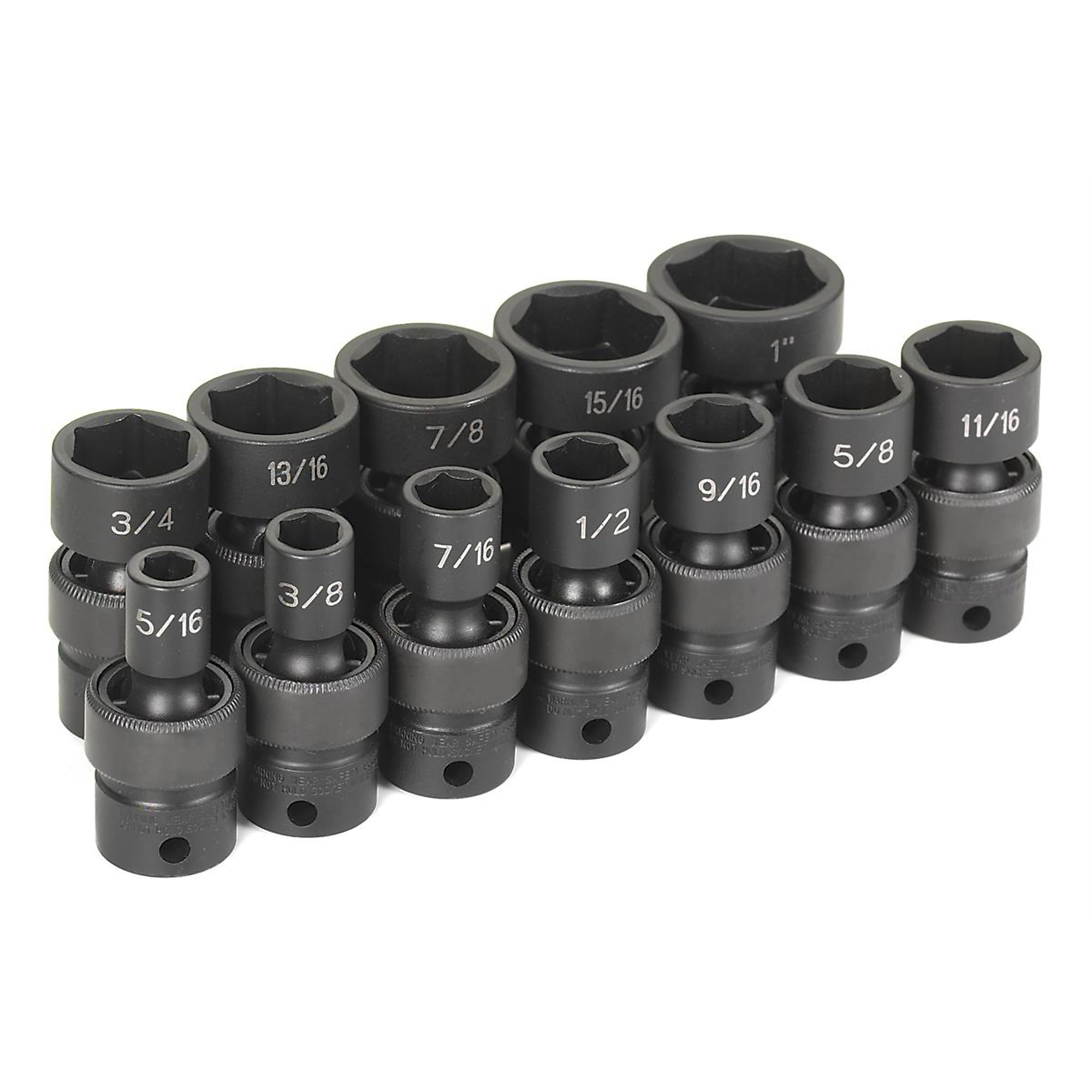Grey Pneumatic Universal Socket Set — 12-Pc., 3/8in. Drive, 6-Pt., Standard Length, Chrome-Molybdenum Steel, Model# GRE1212U