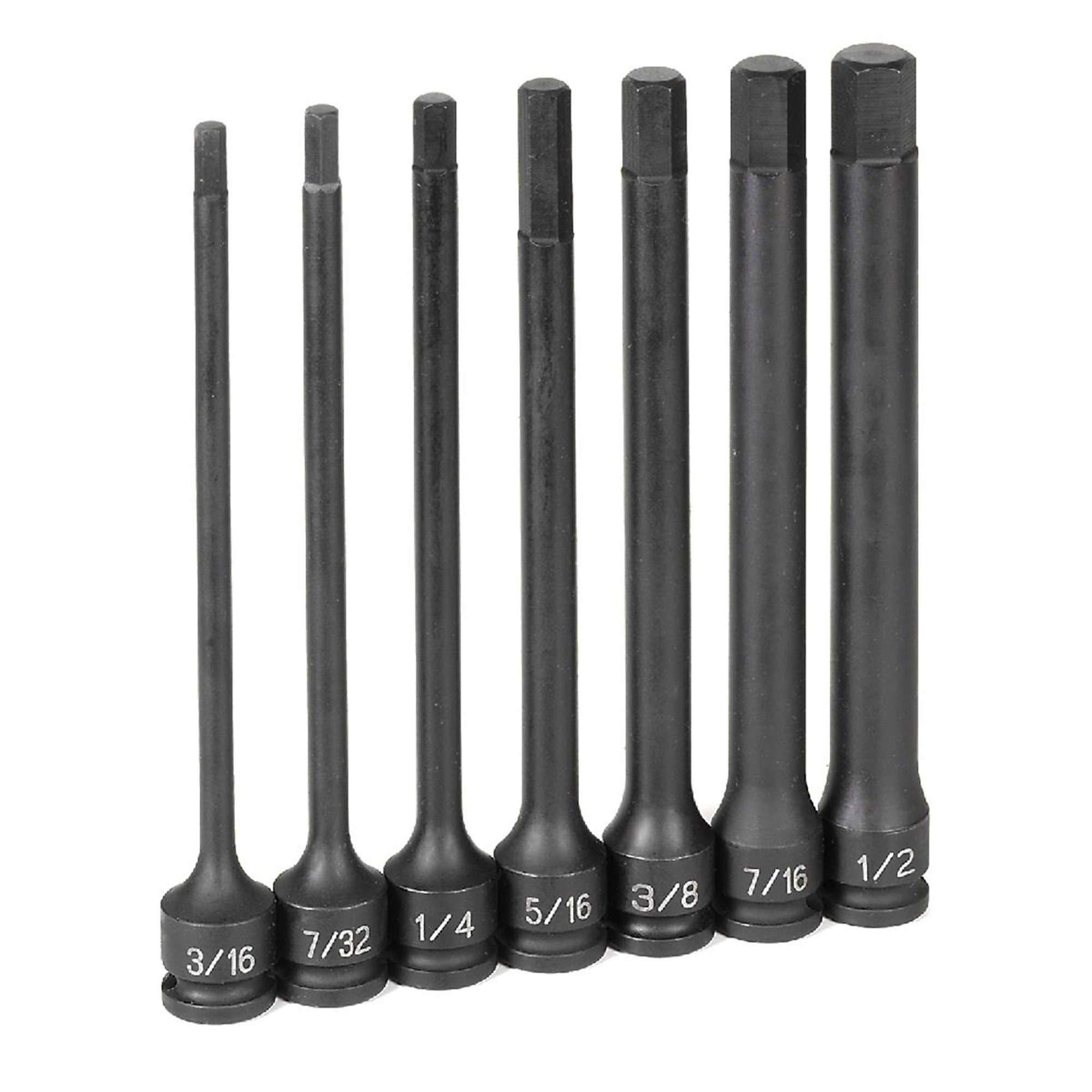 Grey Pneumatic 7-Pc. Fractional Hex Driver Set — 3/8in. Drive, 6in. Length, Chrome-Molybdenum Steel, Model# GRE1267H