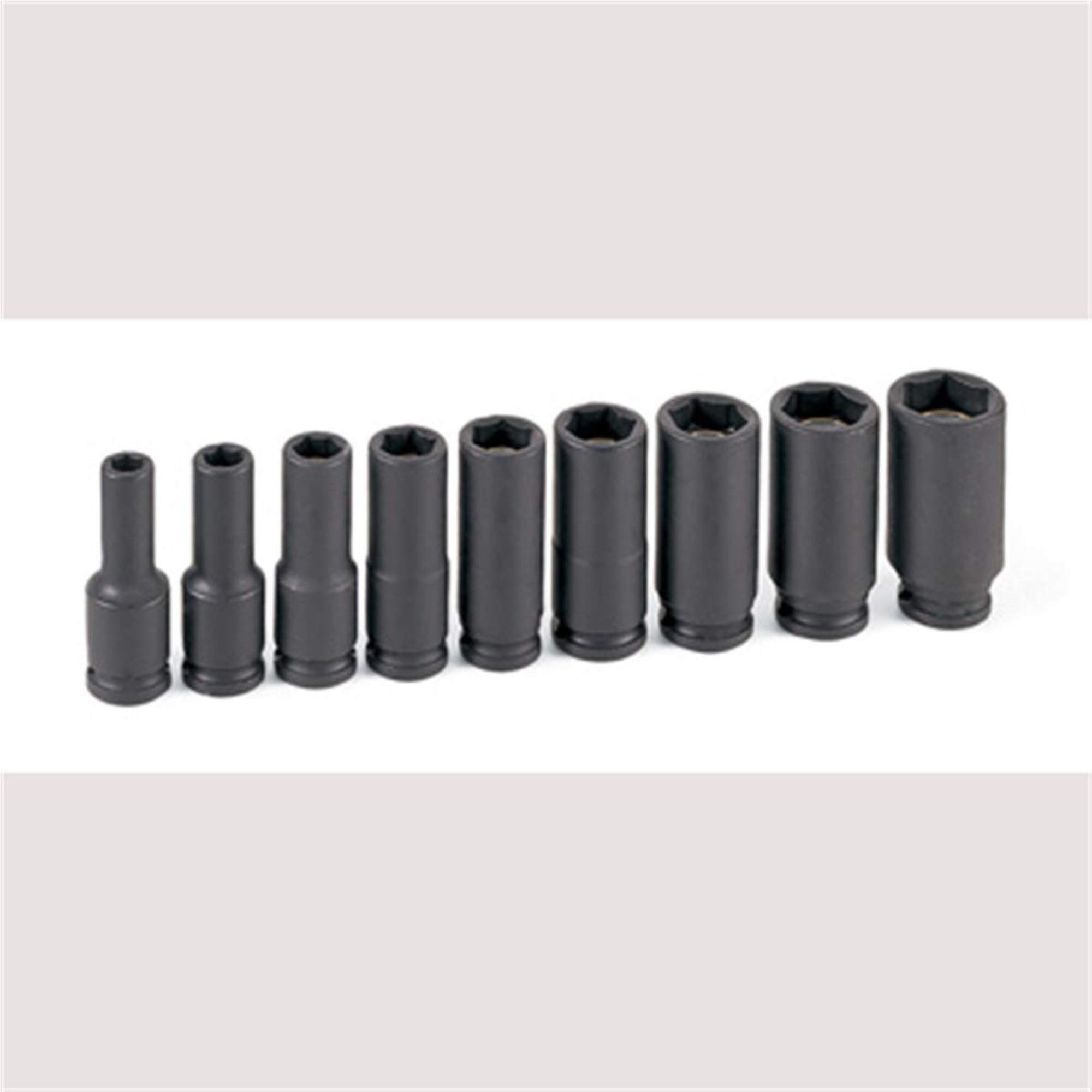 Grey Pneumatic 3/8in. Drive Deep Magnetic Socket Set — 9-Piece, Chrome-Molybdenum Steel, Model# GRE1209DG