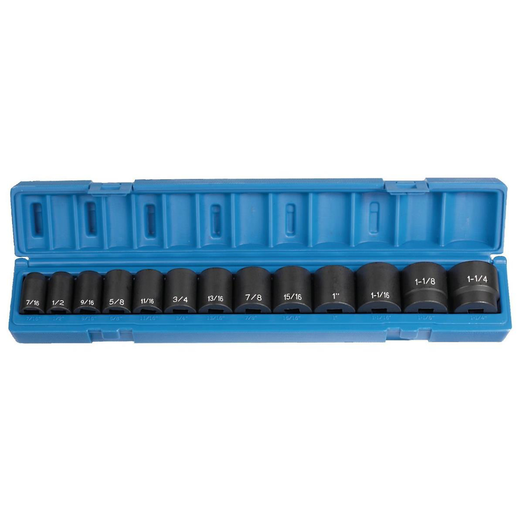 Grey Pneumatic 1/2in. Drive Standard Socket Set — 13-Piece, Chrome-Molybdenum Steel, Model# GRE1312