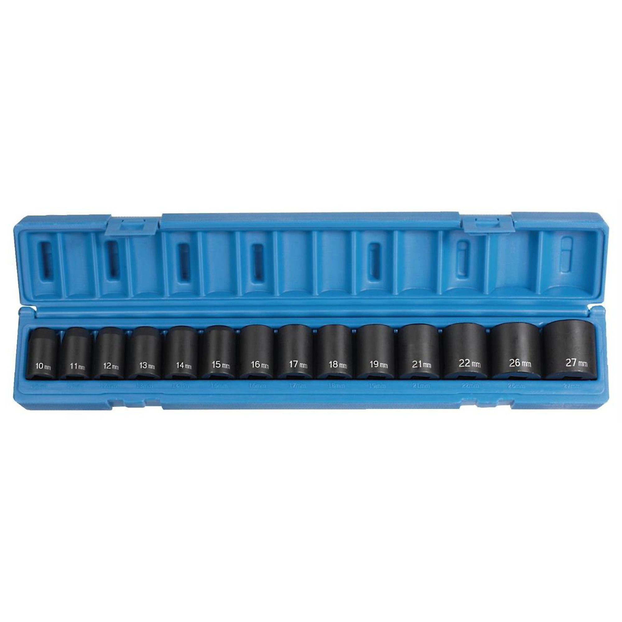 Grey Pneumatic Standard Metric Impact Socket Set — 1/2in. Drive, 14-Piece, Chrome-Molybdenum Steel, Model# GRE1412M