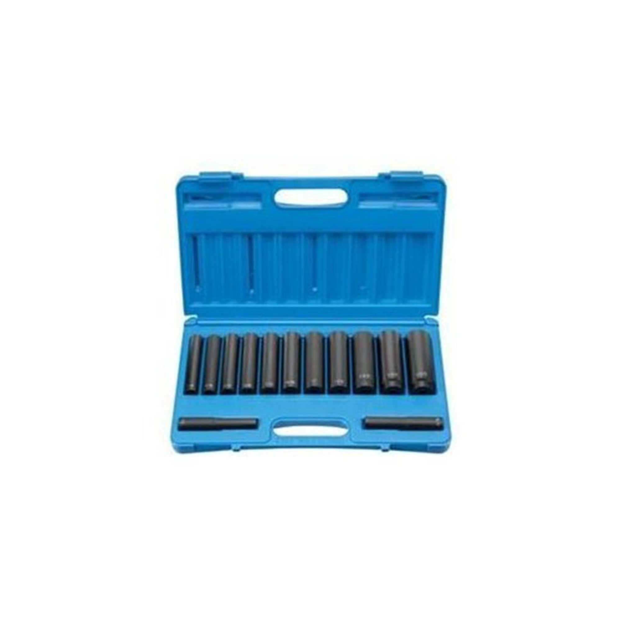 Grey Pneumatic Extra Deep SAE Socket Set — 1/2in. Drive, 13-Pc., Chrome-Molybdenum Steel, Molded Storage Case, Model# GRE1313XD