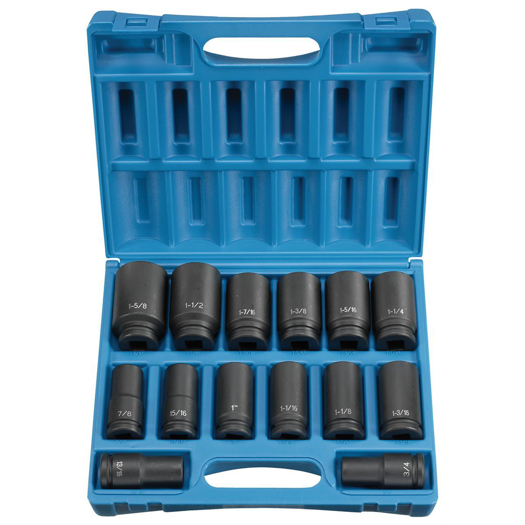 Grey Pneumatic 3/4in. Drive Deep Socket Set — 14-Piece, Chrome-Molybdenum, Model# GRE8038D