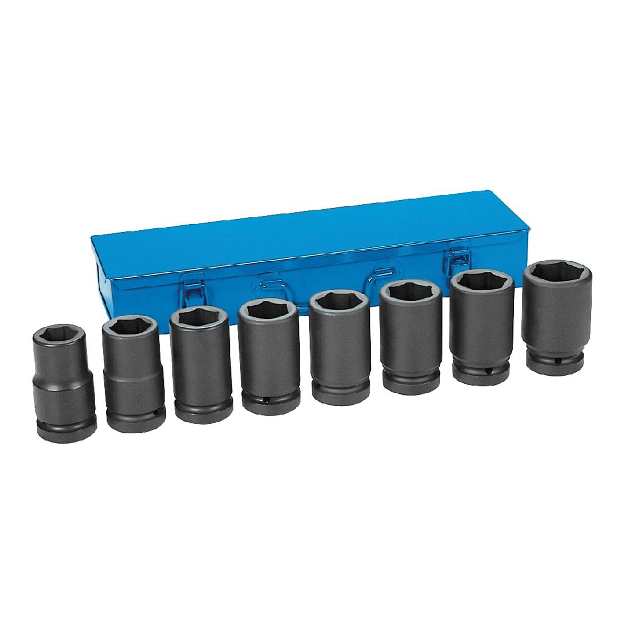 Grey Pneumatic Deep Metric Socket Set — 1in. Drive, 8-Piece, Chrome-Molybdenum Steel, Model# GRE9109D