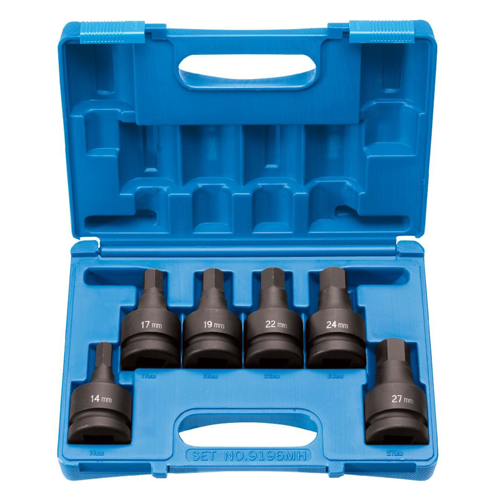 Grey Pneumatic Impact Hex Driver Set — 1in. Drive, 6-Piece, 14mm to 27mm, Chrome-Molybdenum Steel, Model# GRE9196MH