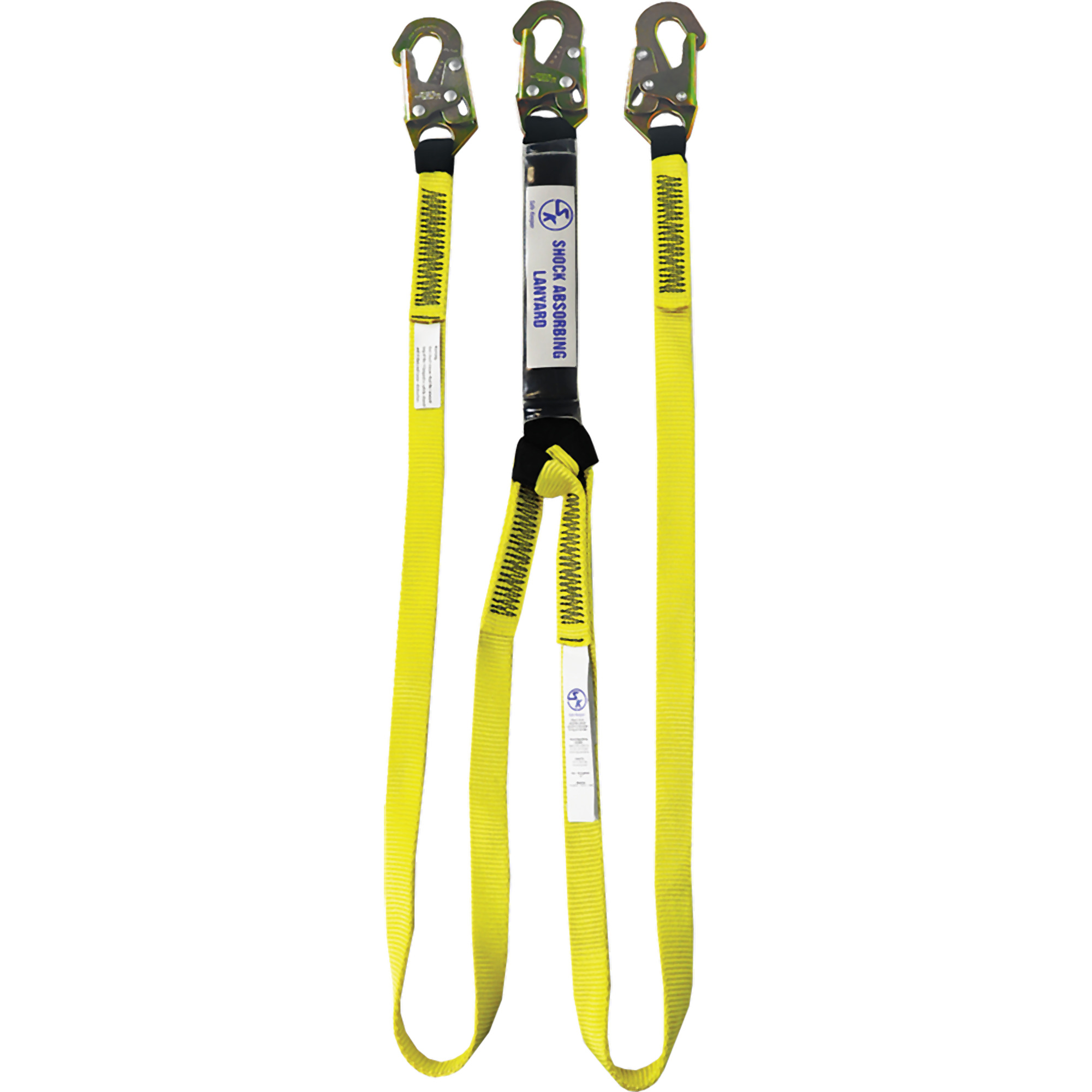 Safe Keeper Dual-Leg External Shock-Absorbing Lanyard - 6ft., Steel Snap Hooks, Model# FAP30198(6)-6-SK