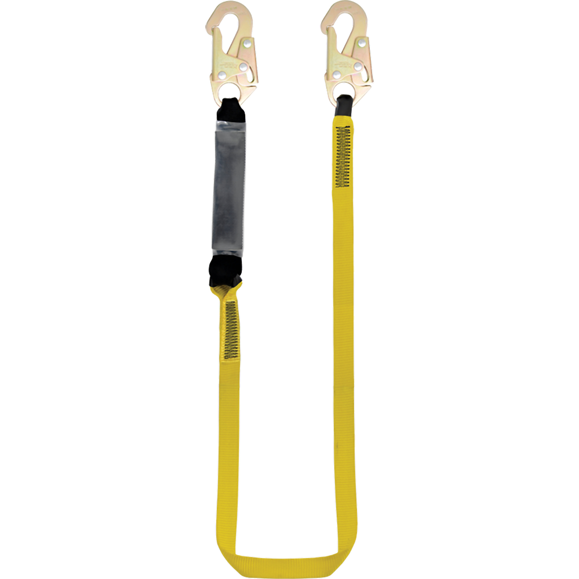 Safe Keeper Single-Leg External Shock-Absorbing Lanyard - 4ft., Polyester, Forged Snap Hooks, Model# FAP3118(4)-6