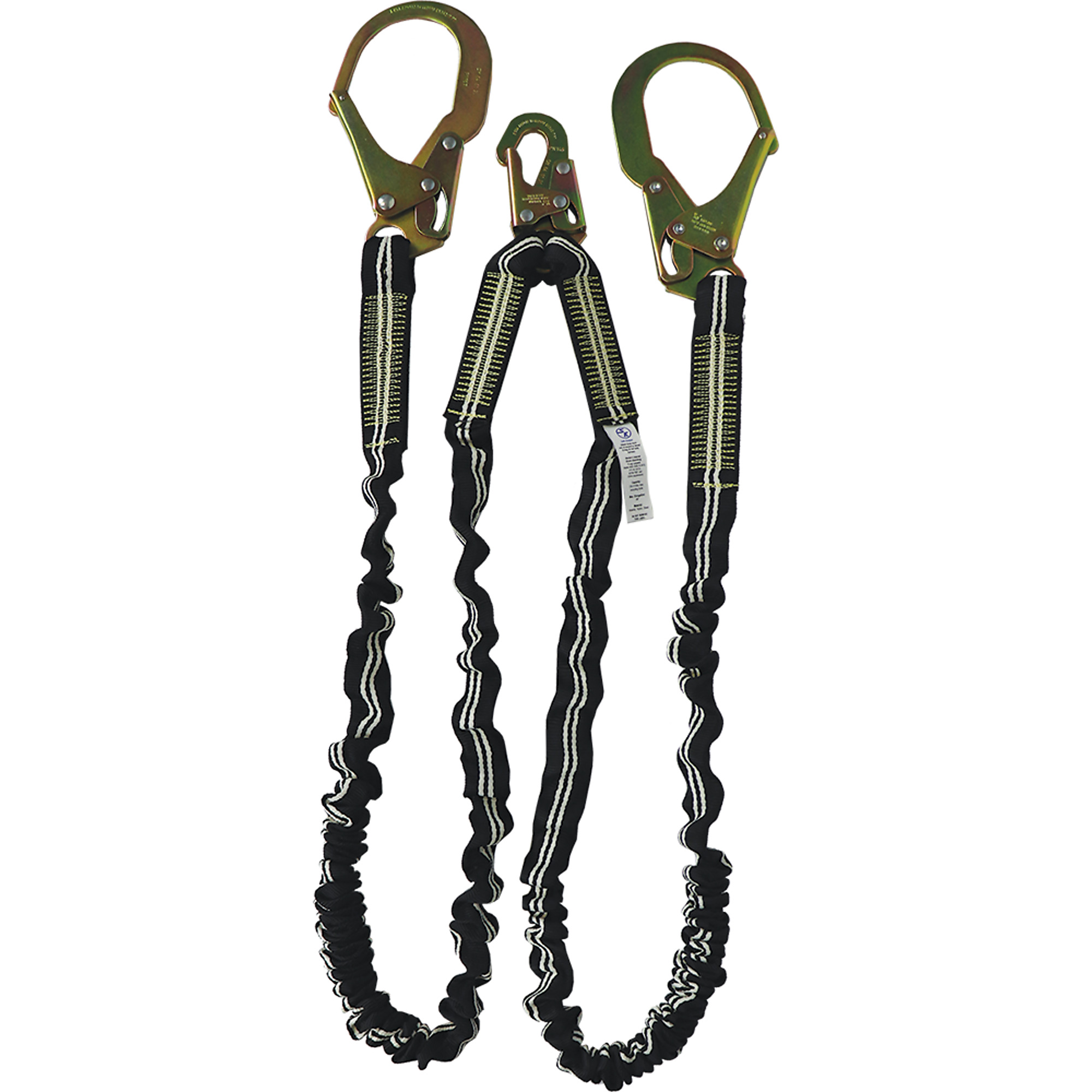 Safe Keeper Dual-Leg Arc Flash Shock Absorbing Lanyard - 6ft., Steel Snap Hook, Two Rebar Hooks, Model# FAP30299(WL)-SK