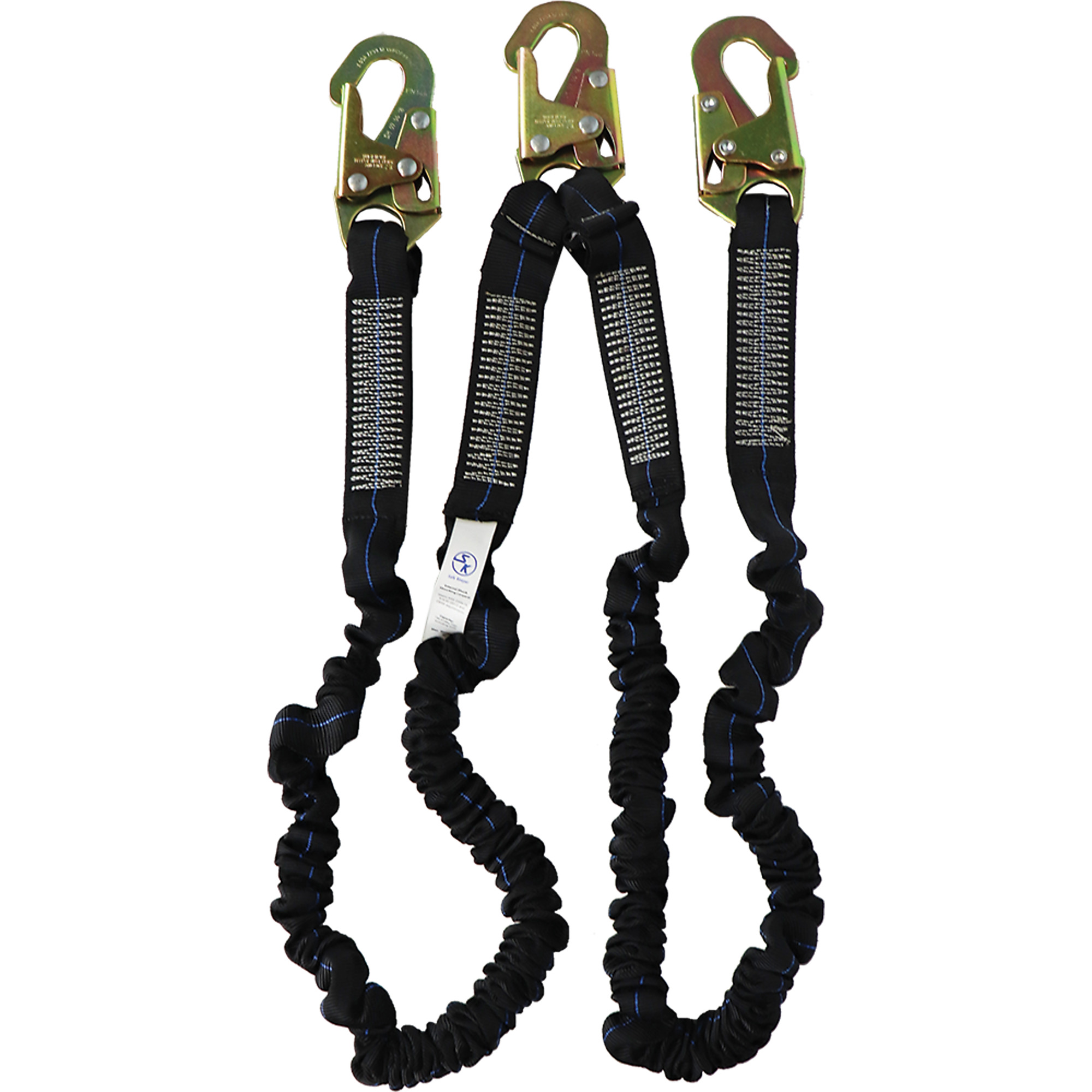 Safe Keeper Dual-Leg Shock-Absorbing Lanyard - 6ft., Elastic, Steel Snap Hooks, Model# FAP30398(6)-6-SK