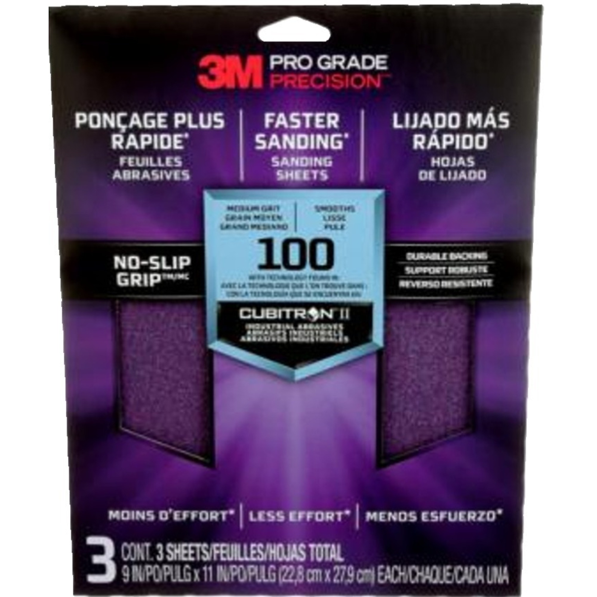 3M, 100 Med Grit Faster Sanding Sheets 4pk 9x11in., Model# 421274