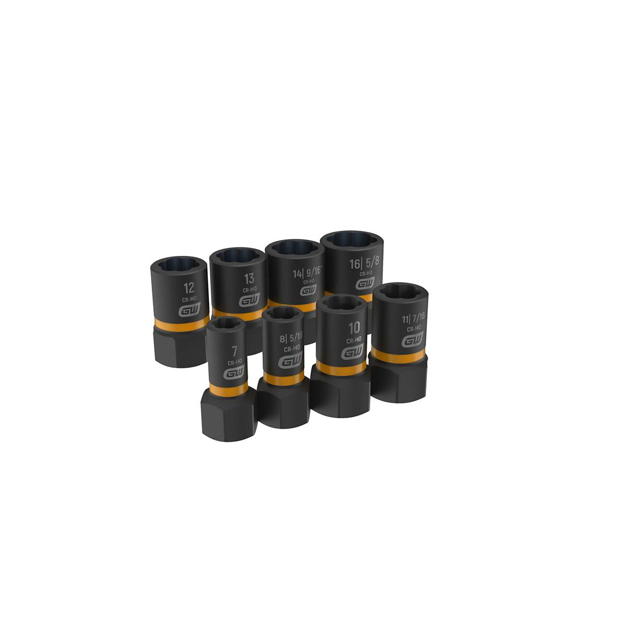 GearWrench Bolt Biter Extraction Socket Set — 8-Piece, 1/4in. & 3/8in. Drive, Model# KDT84782