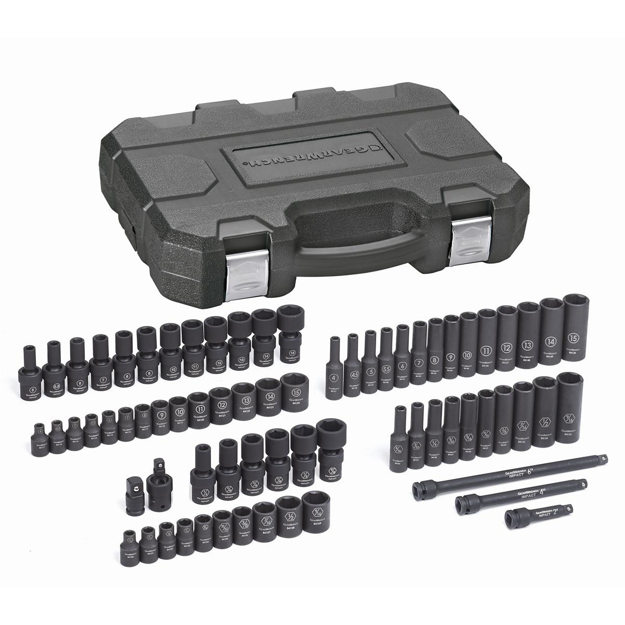 GearWrench Impact Socket Set — 71-Piece, 1/4in. Drive, SAE/Metric, Model# KDT84903