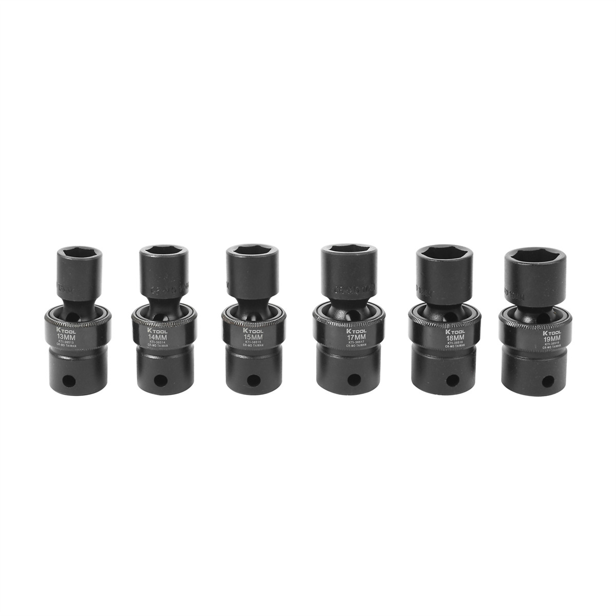 K-Tool International Impact Flex Socket Set — 3/8in. Drive, 6-Piece, Metric, Chrome Moly Steel, Model# KTI38500
