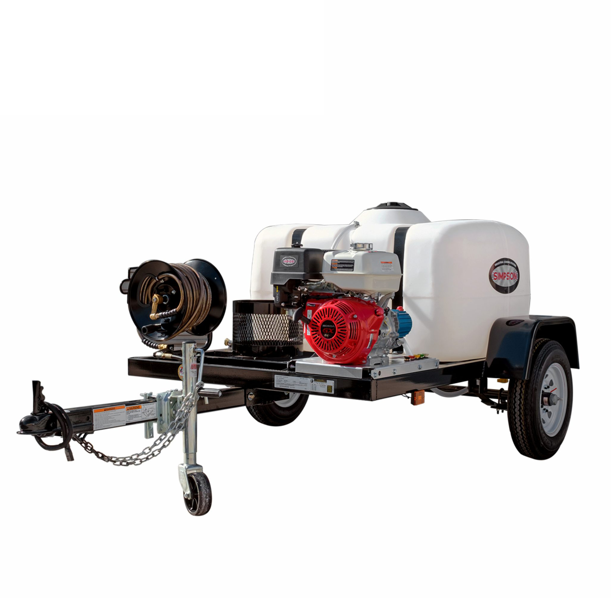 Simpson Gas Pressure Washer Trailer — 4200 PSI, 4 GPM, Honda Engine, 150-Gal. Water Tank, Model# 95002