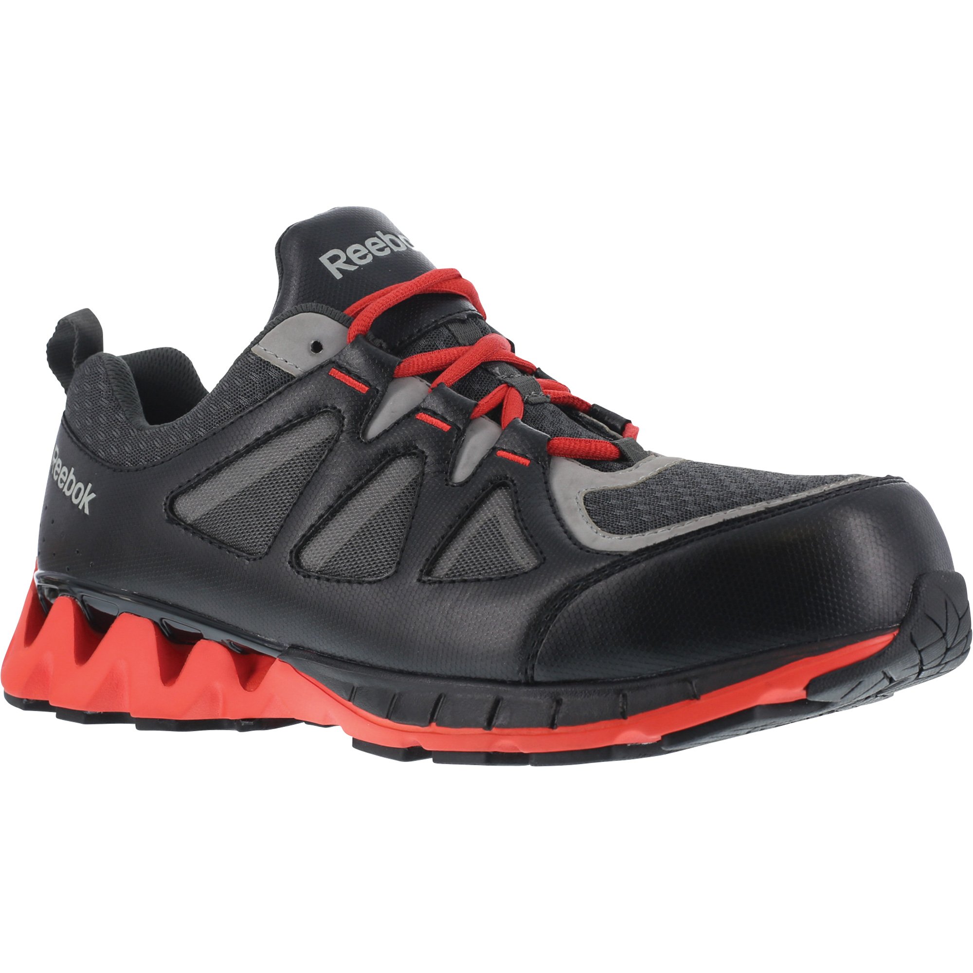 Reebok Work Men's ZigKick Athletic Safety Toe Shoes — Black/Red, Model# RB3000