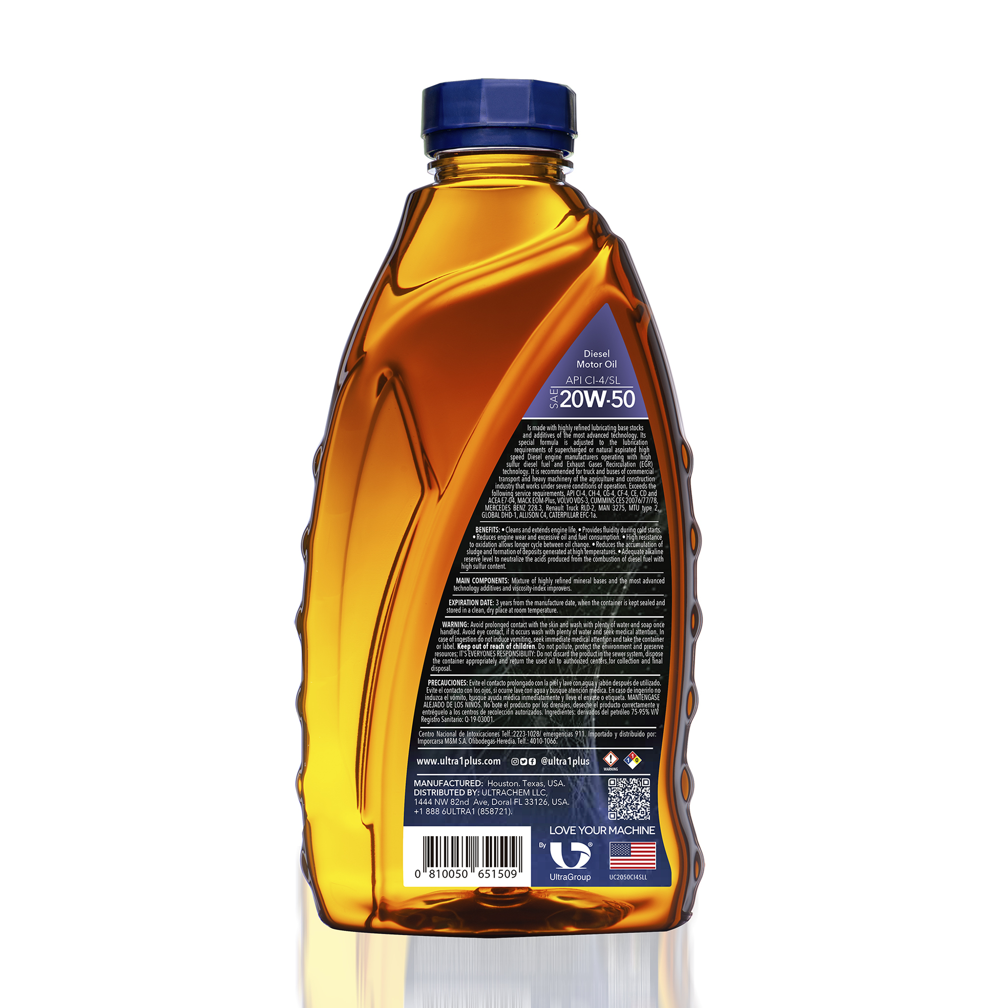 Ultra1Plus Conventional Motor Oil - 20W-50, CI-4/SL, 1-Qt. Model# UL307