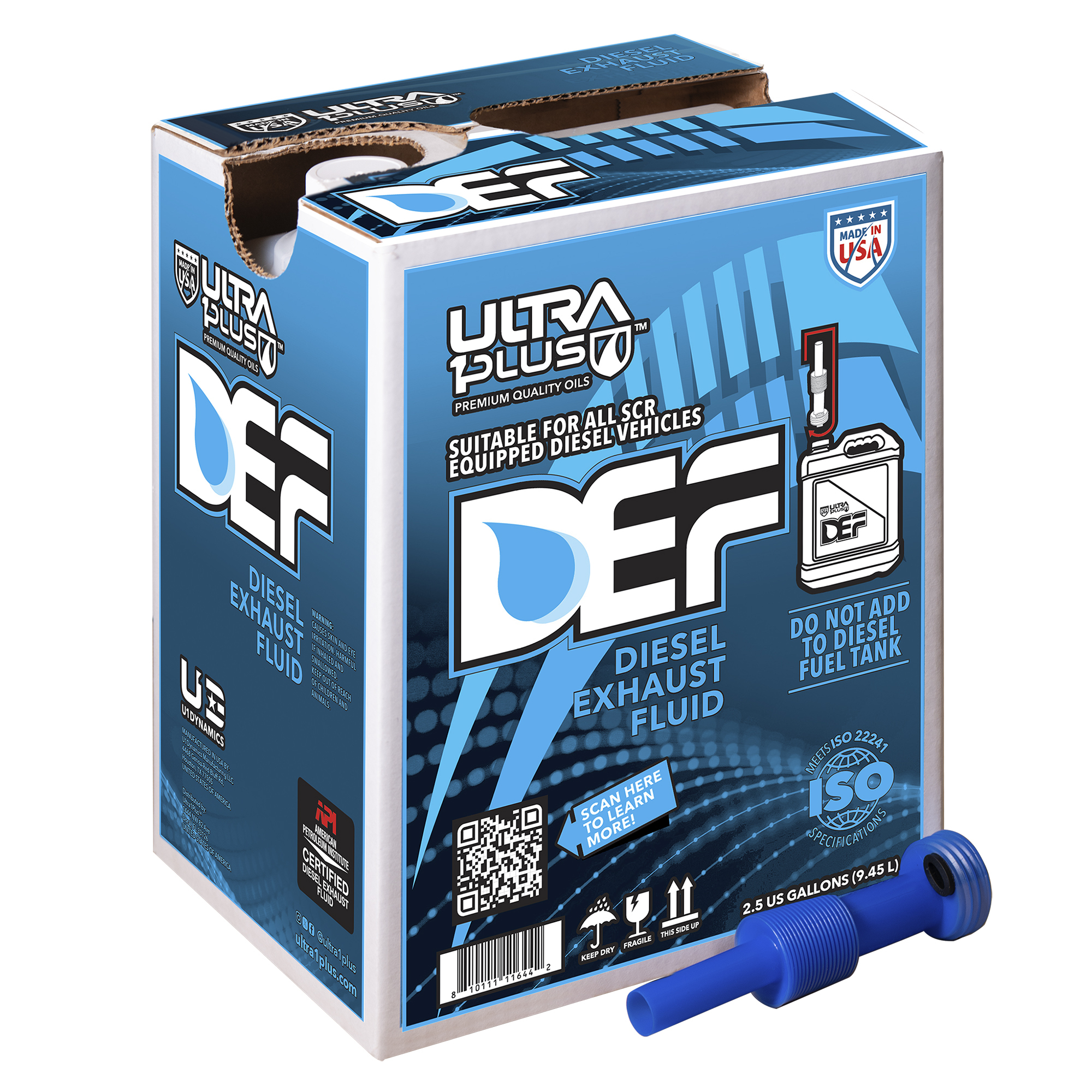 Ultra1Plus Diesel Exhaust Fluid - 2.5 Gal., Non-Toxic, Meets ISO 22241 and API Certifications, Model# UL990
