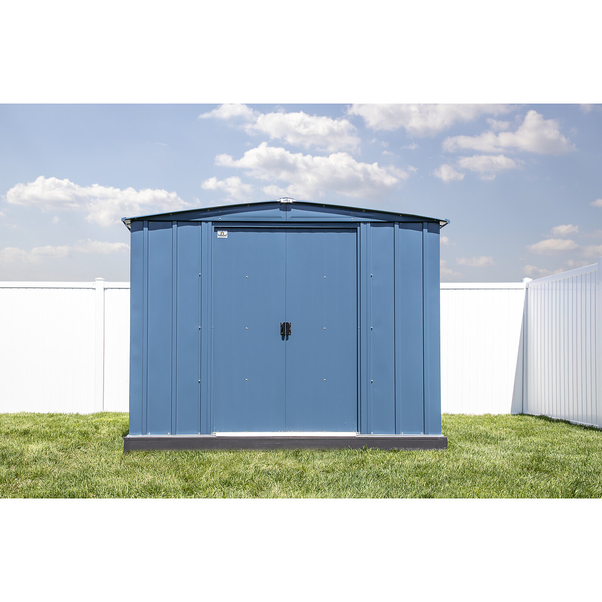 Arrow, Arrow Classic Steel Storage Shed, 8x7 Blue Grey, Length 7 ft, Width 8 ft, Model# CLG87BG