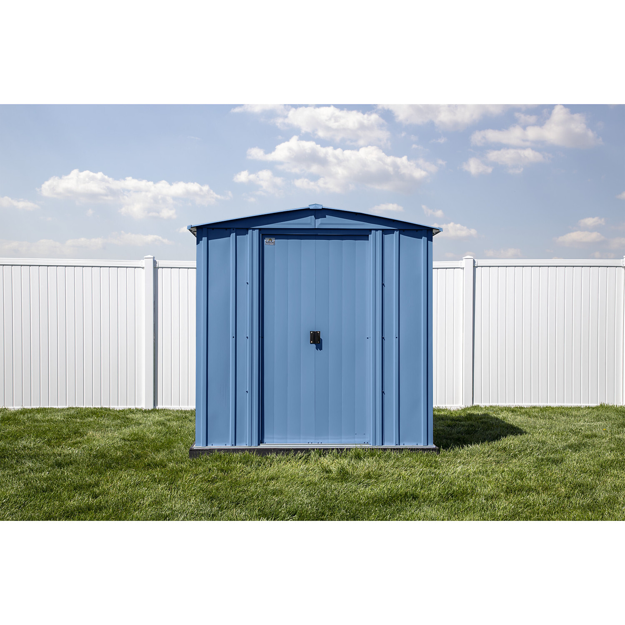 Arrow, Arrow Classic Steel Storage Shed, 6x6 Blue Grey, Length 6 ft, Width 6 ft, Model# CLG66BG