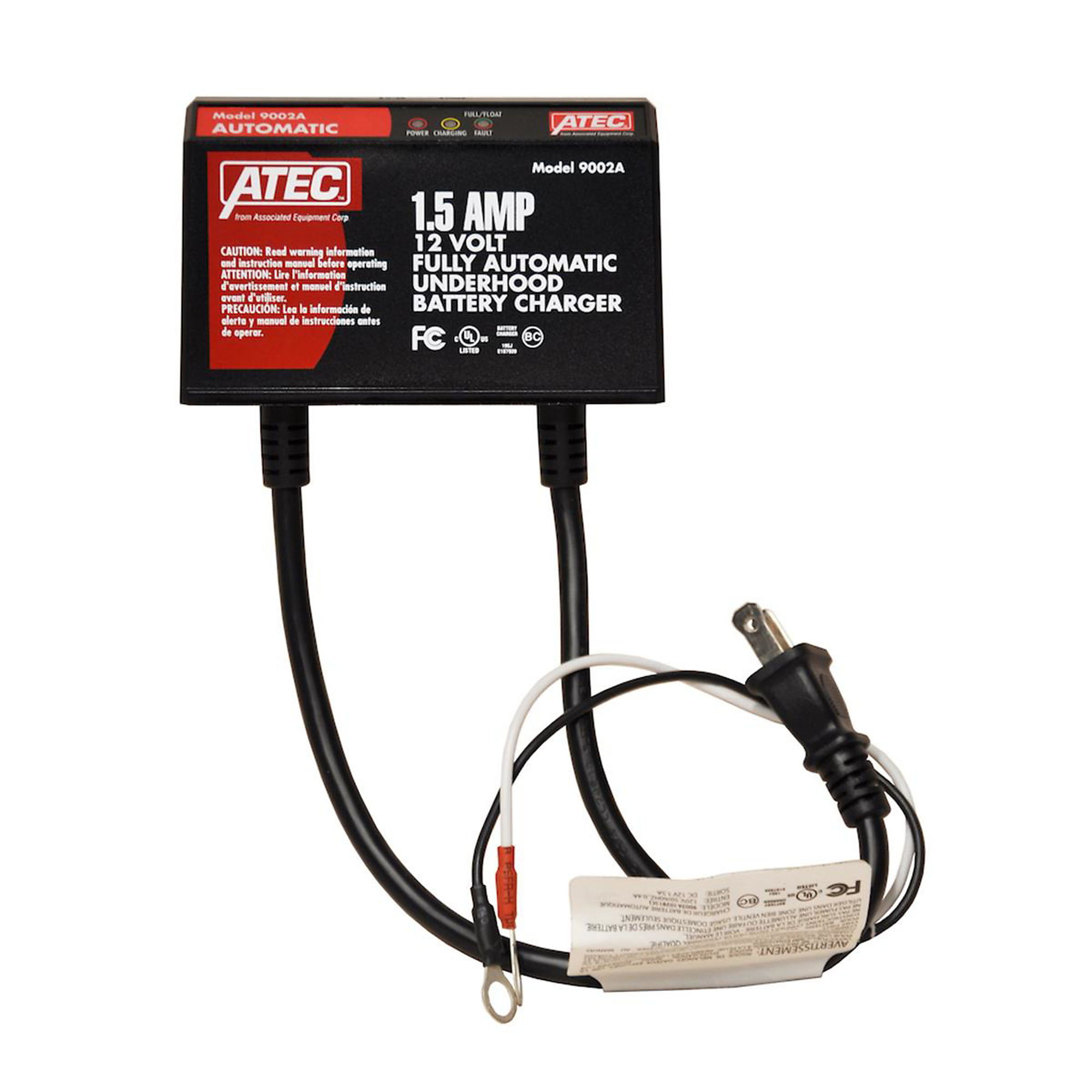 Associated ATEC Automatic Battery Charger/Maintainer — 12V, 1.5A, Model# ASO9002A