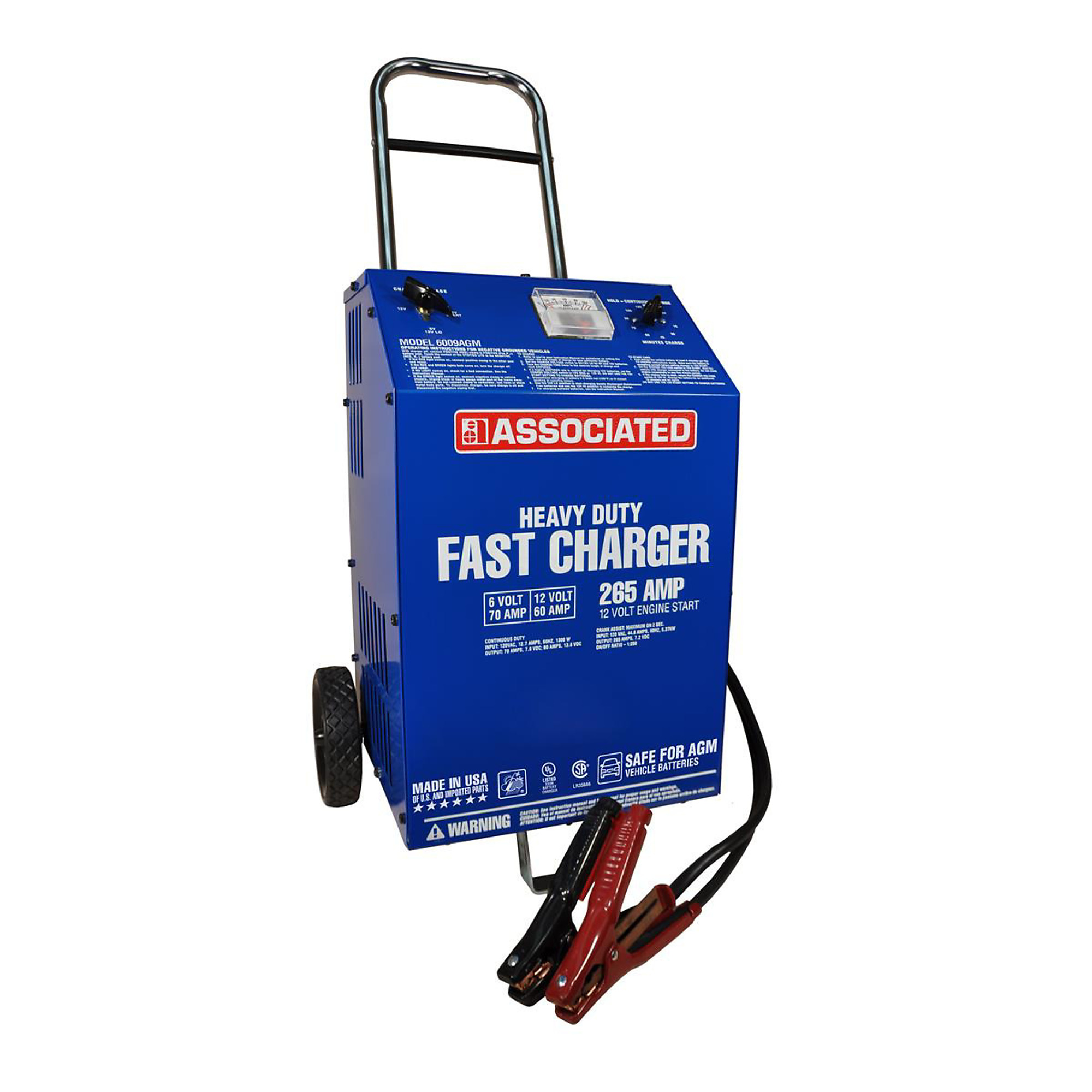 Associated Battery Charger — 6/12V, 70/62/2A, AGM, 265 Amps, Model# ASO6009AGM