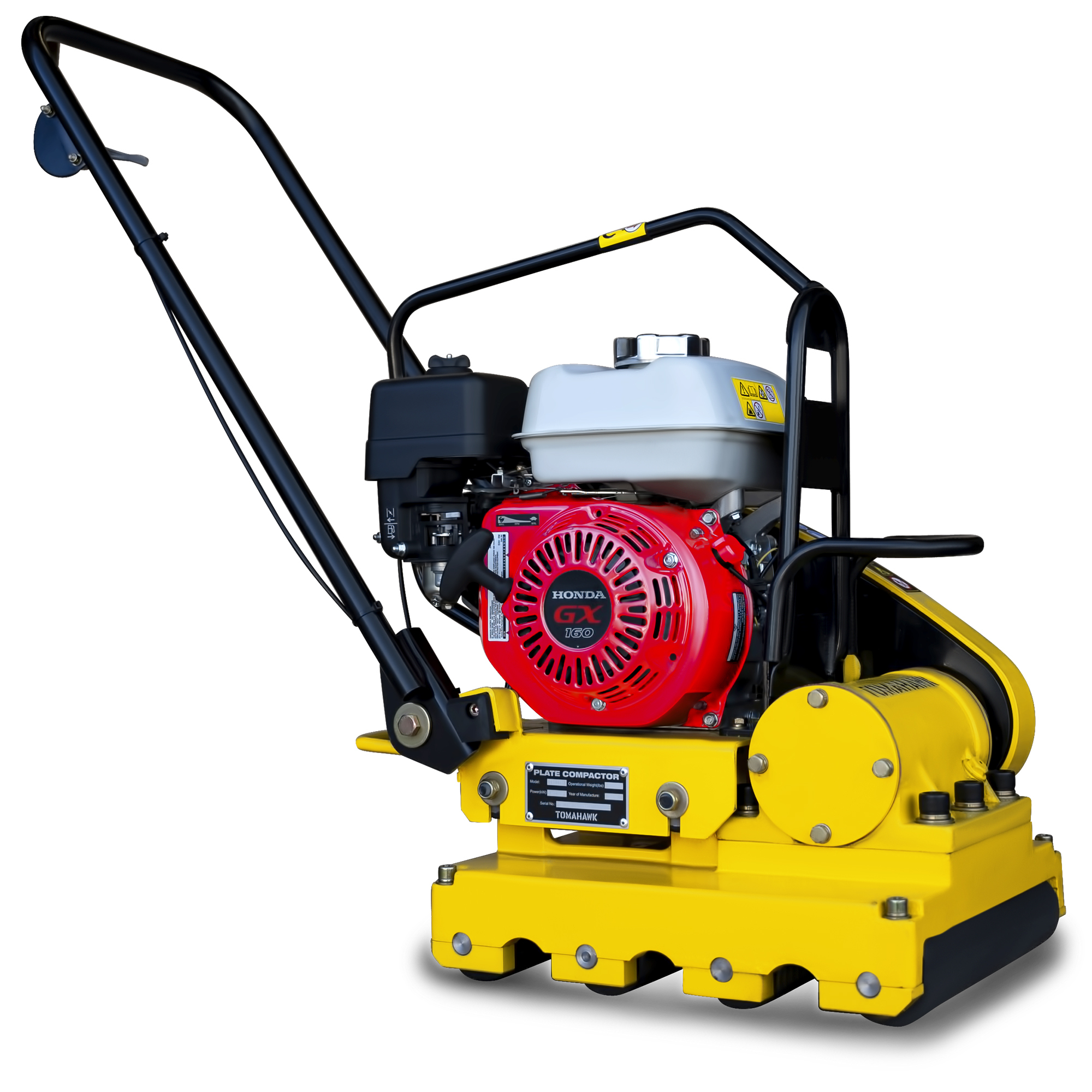 Tomahawk, 5.5HP Roller Compactor (90k), Engine Brand Honda, Engine Model GX160 Horsepower 5.5 HP, Model# TPRC76H
