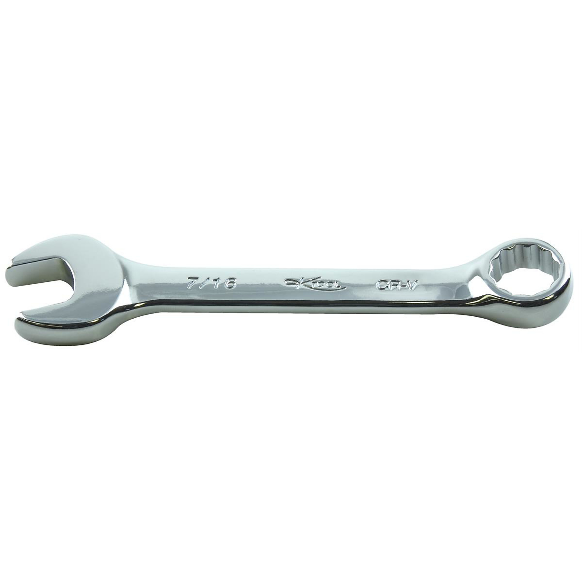 K-Tool International Combination Wrench — 7/16in., 15-Degree Offset, 12-Point, Alloy Steel, Model# KTI41214