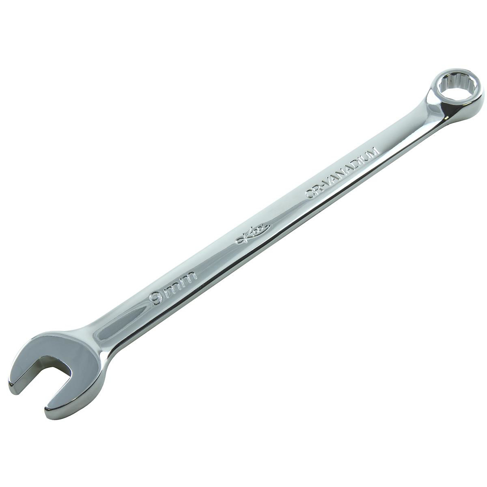 K-Tool International Combination Wrench — 9mm, 12-Point, 15° Offset, Chrome Vanadium Steel, Model# KTI41809