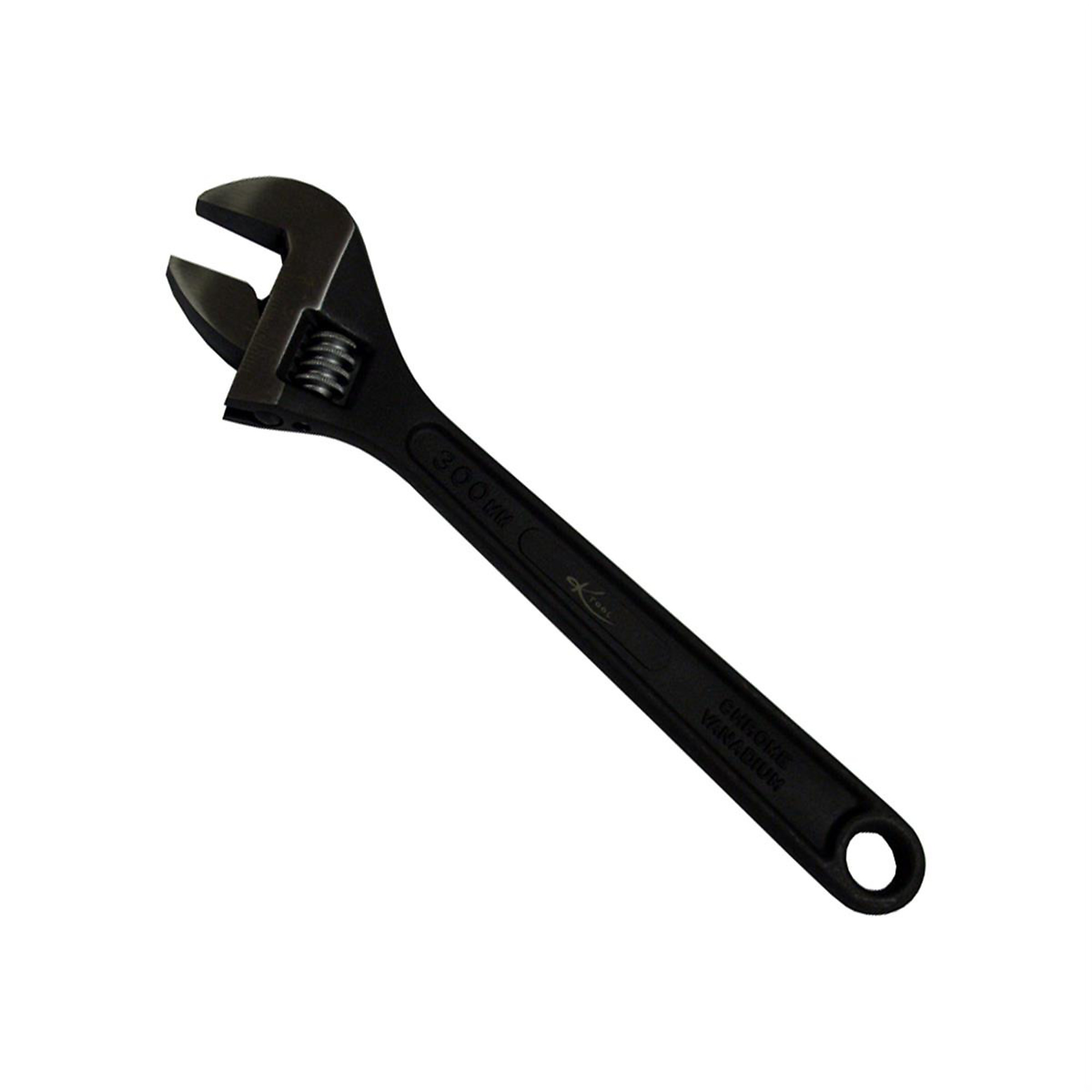 K-Tool International Adjustable Wrench — 12in., Black, Chrome Vanadium Steel, Model# KTI48012BTW