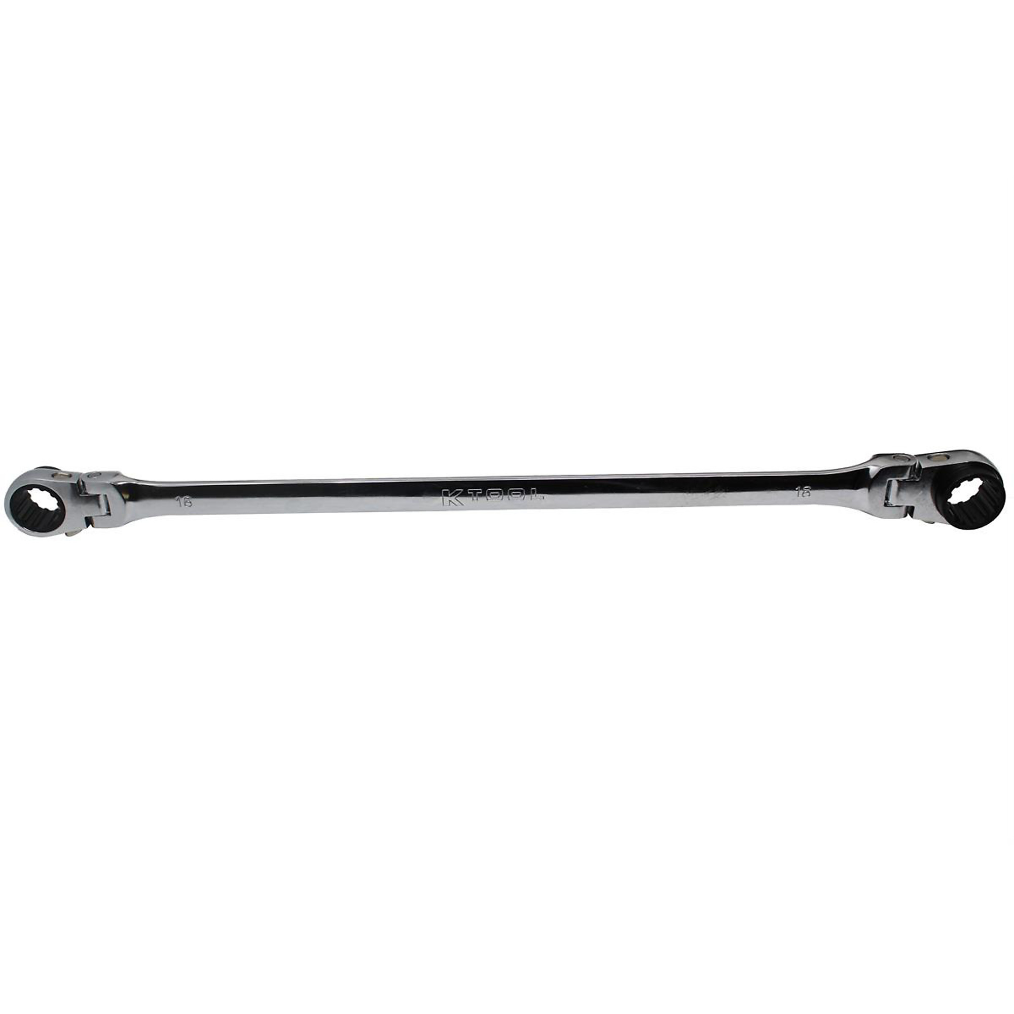 K-Tool International Metric Double Box Universal Spline Wrench — 16mm x 18mm, 90 Tooth, Extra Long, Flexible, Model# KTIXDDB16X18