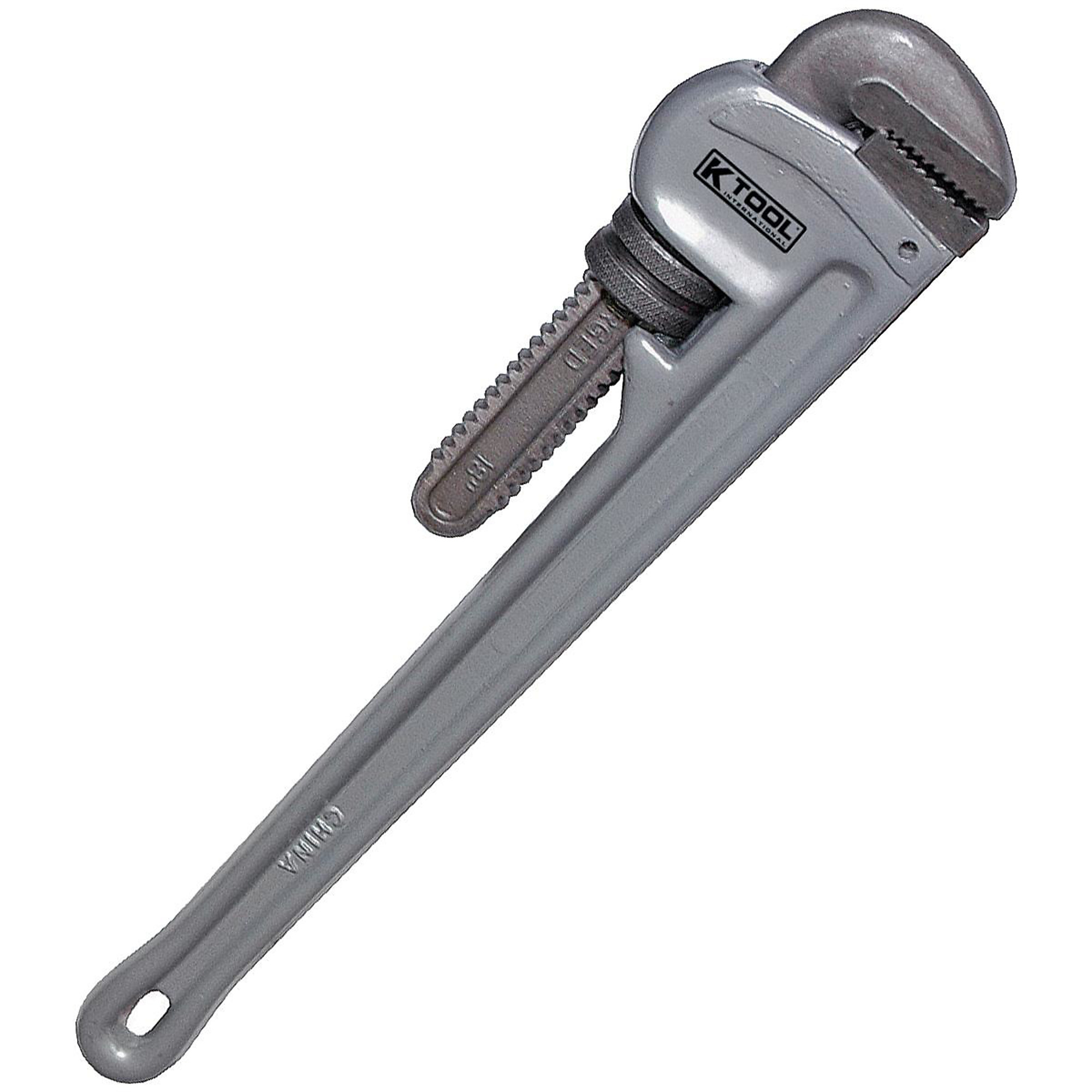 K-Tool International Aluminum Pipe Wrench — 18in., Lightweight, Hardened Jaws, Model# KTI49118